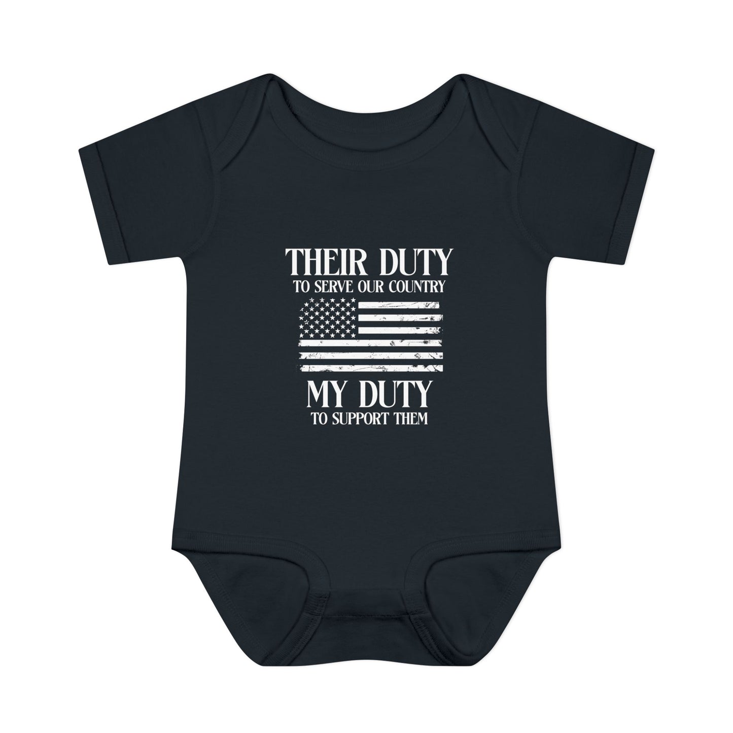 Their Duty our Duty Infant Baby Rib Bodysuit darker colors