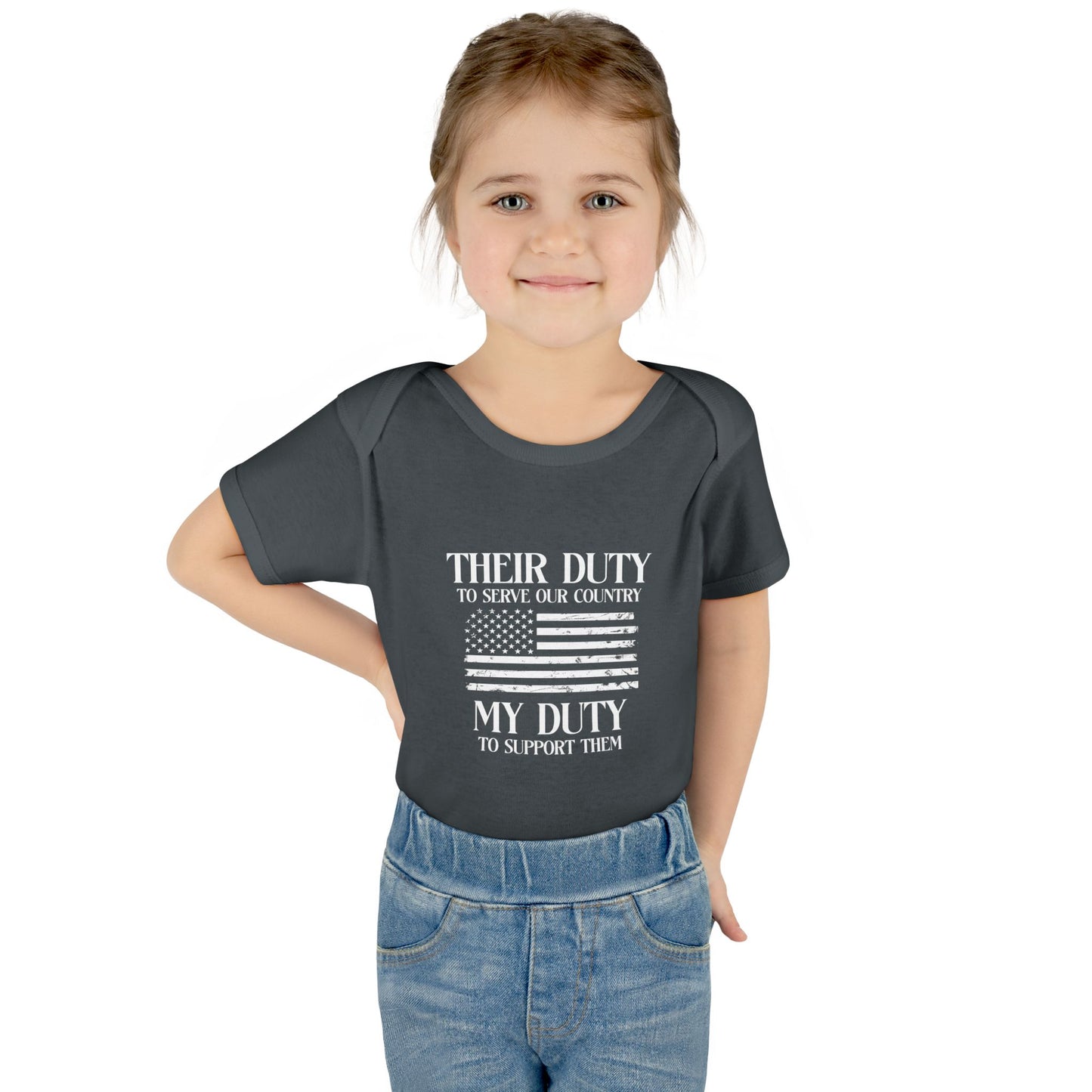Their Duty our Duty Infant Baby Rib Bodysuit darker colors