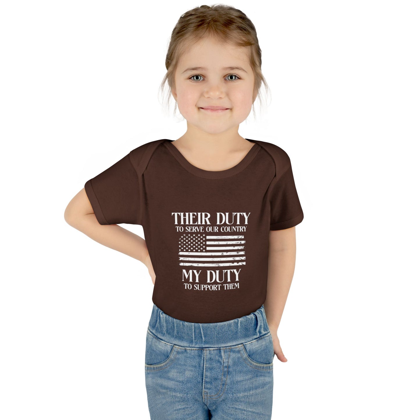 Their Duty our Duty Infant Baby Rib Bodysuit darker colors
