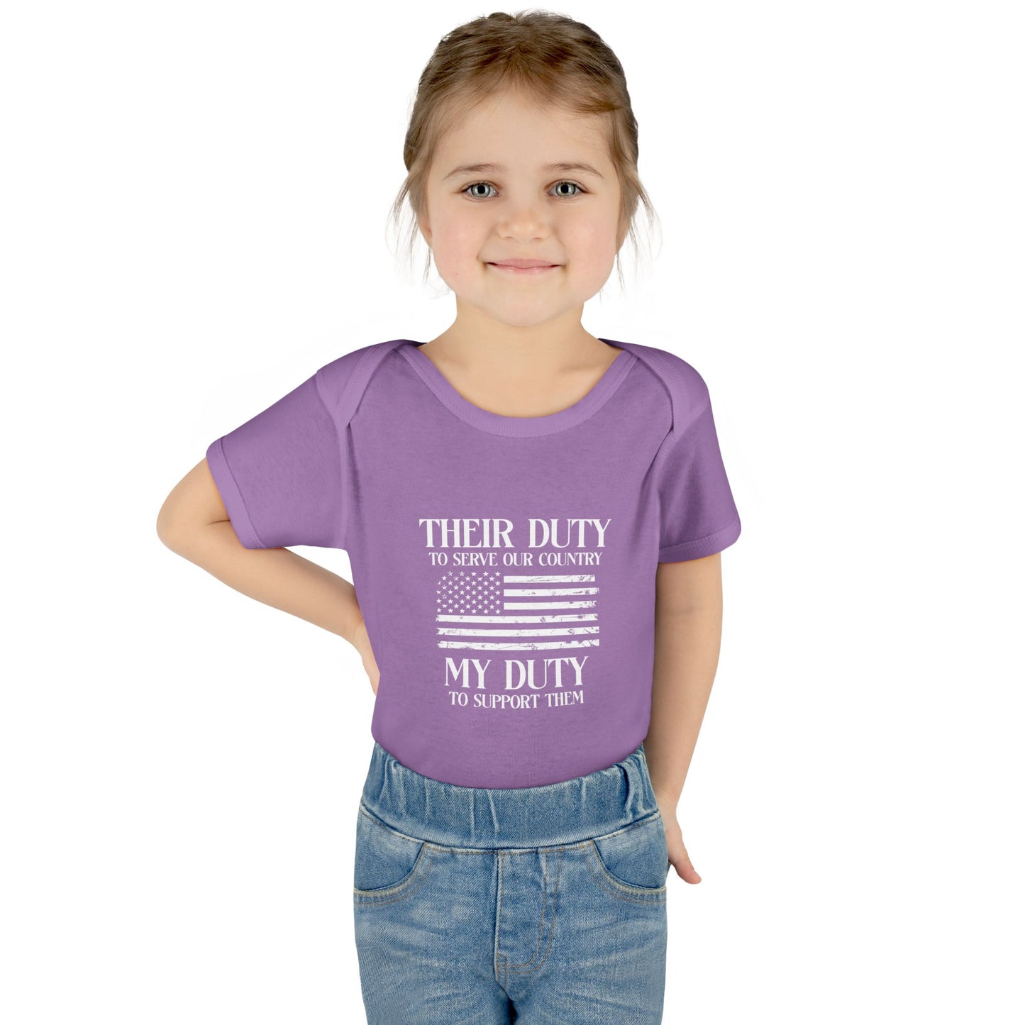 Their Duty our Duty Infant Baby Rib Bodysuit darker colors