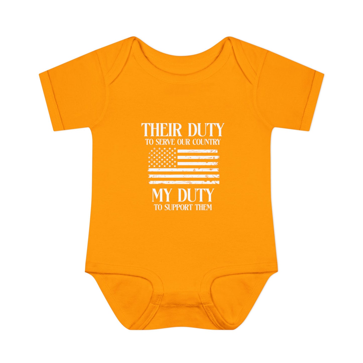 Their Duty our Duty Infant Baby Rib Bodysuit darker colors