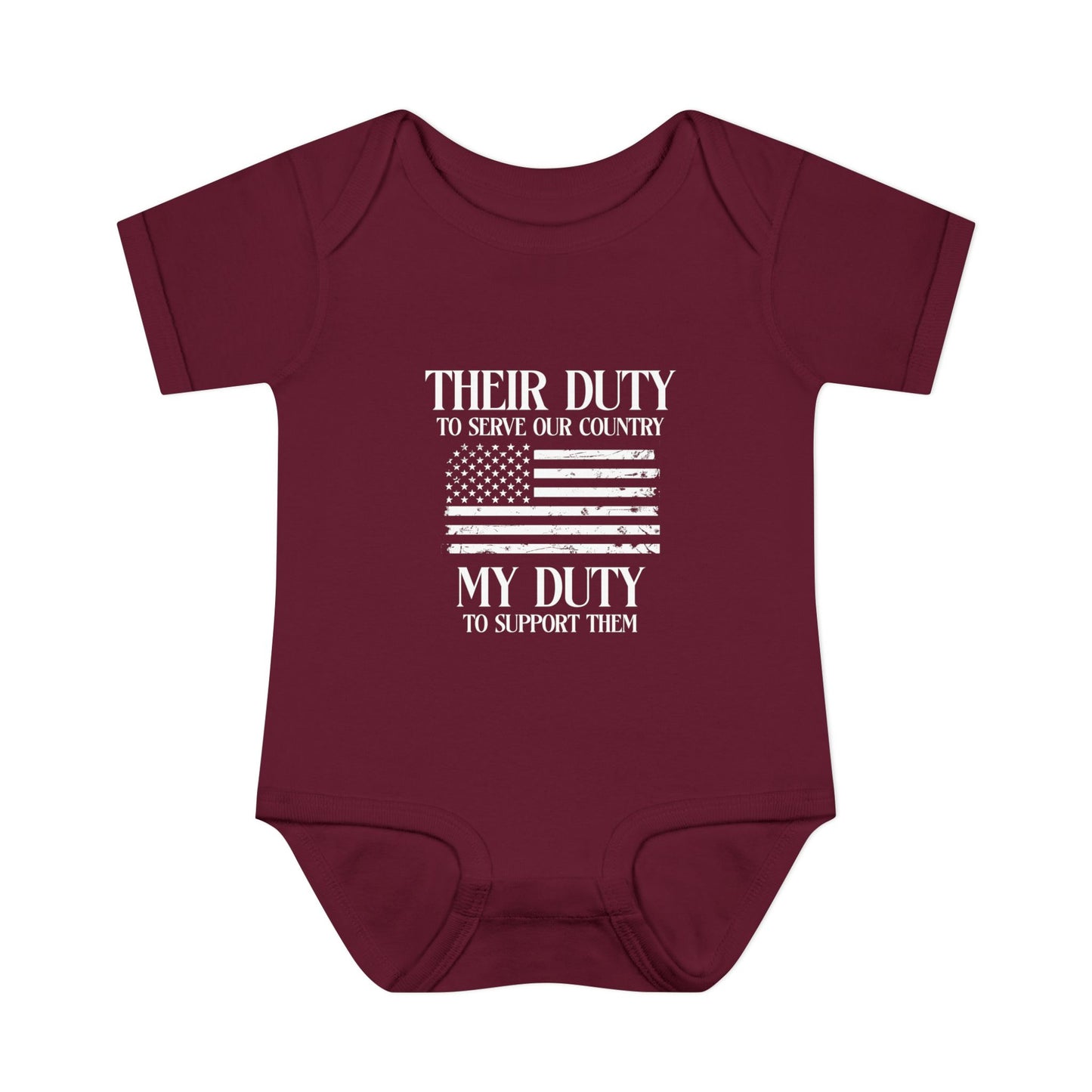 Their Duty our Duty Infant Baby Rib Bodysuit darker colors