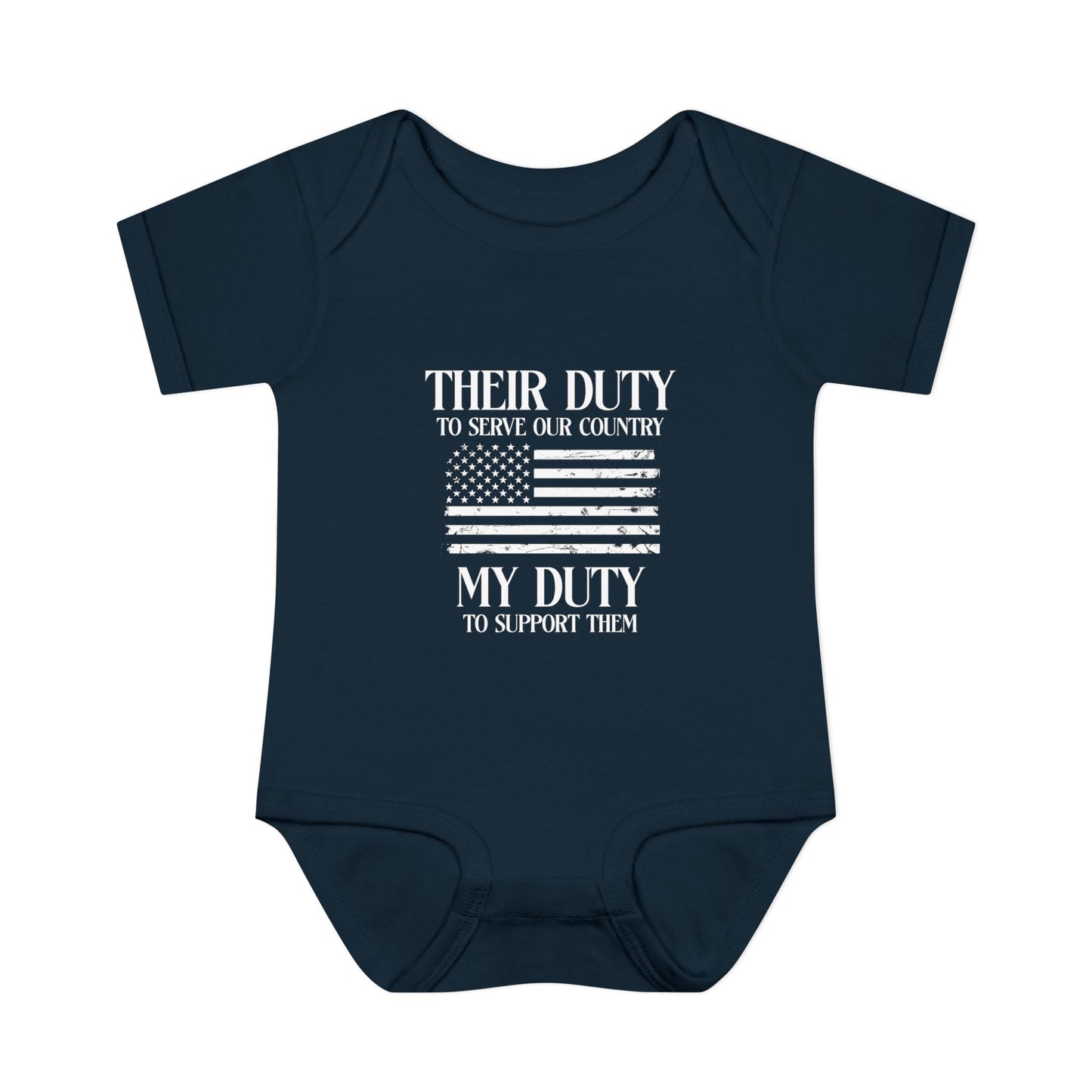 Their Duty our Duty Infant Baby Rib Bodysuit darker colors