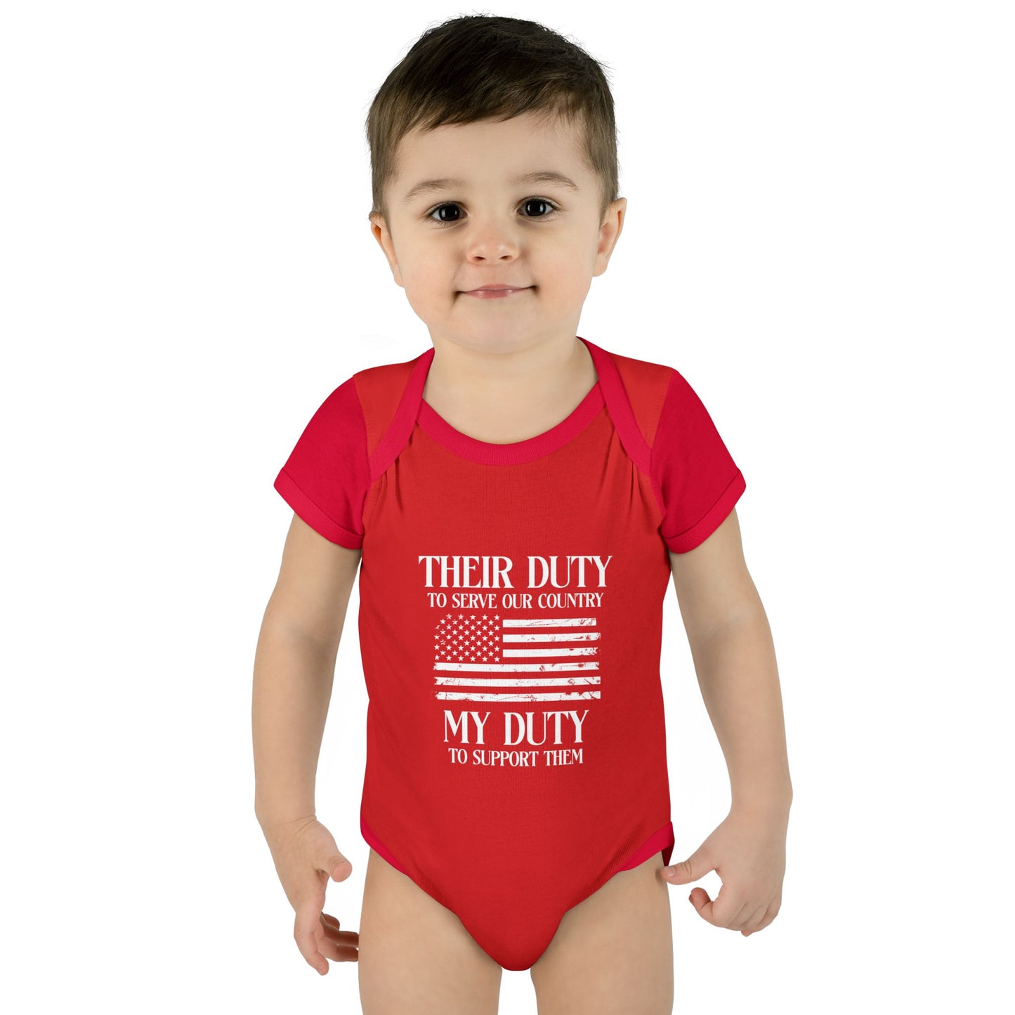 Their Duty our Duty Infant Baby Rib Bodysuit darker colors