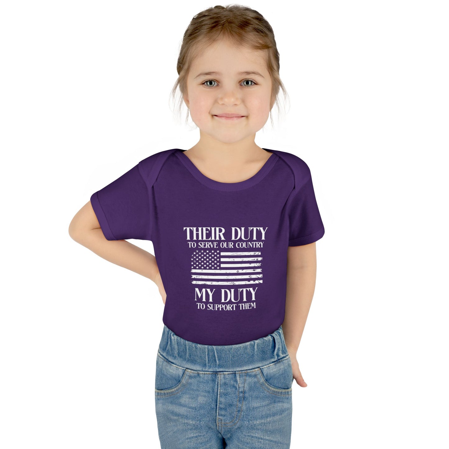 Their Duty our Duty Infant Baby Rib Bodysuit darker colors