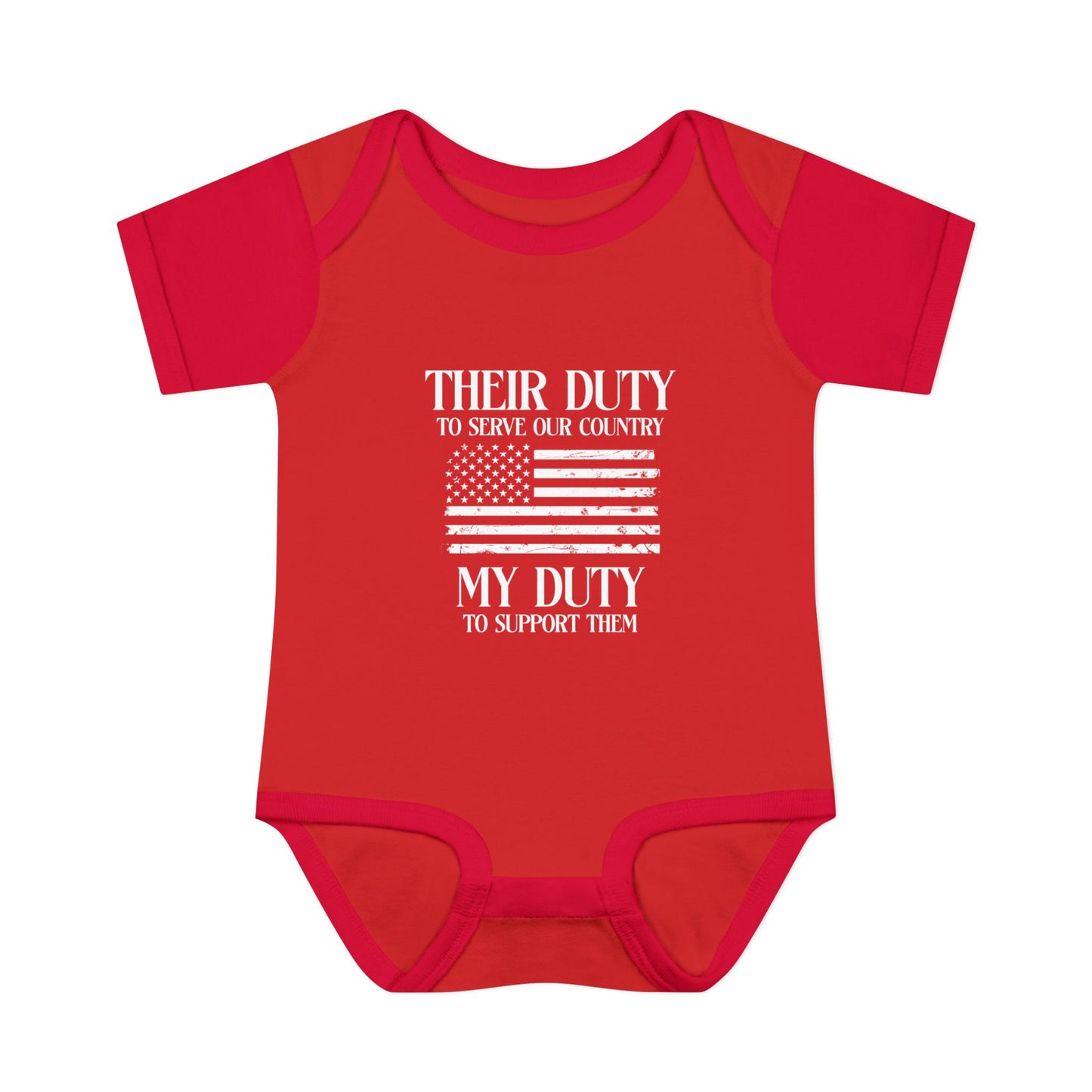 Their Duty our Duty Infant Baby Rib Bodysuit darker colors
