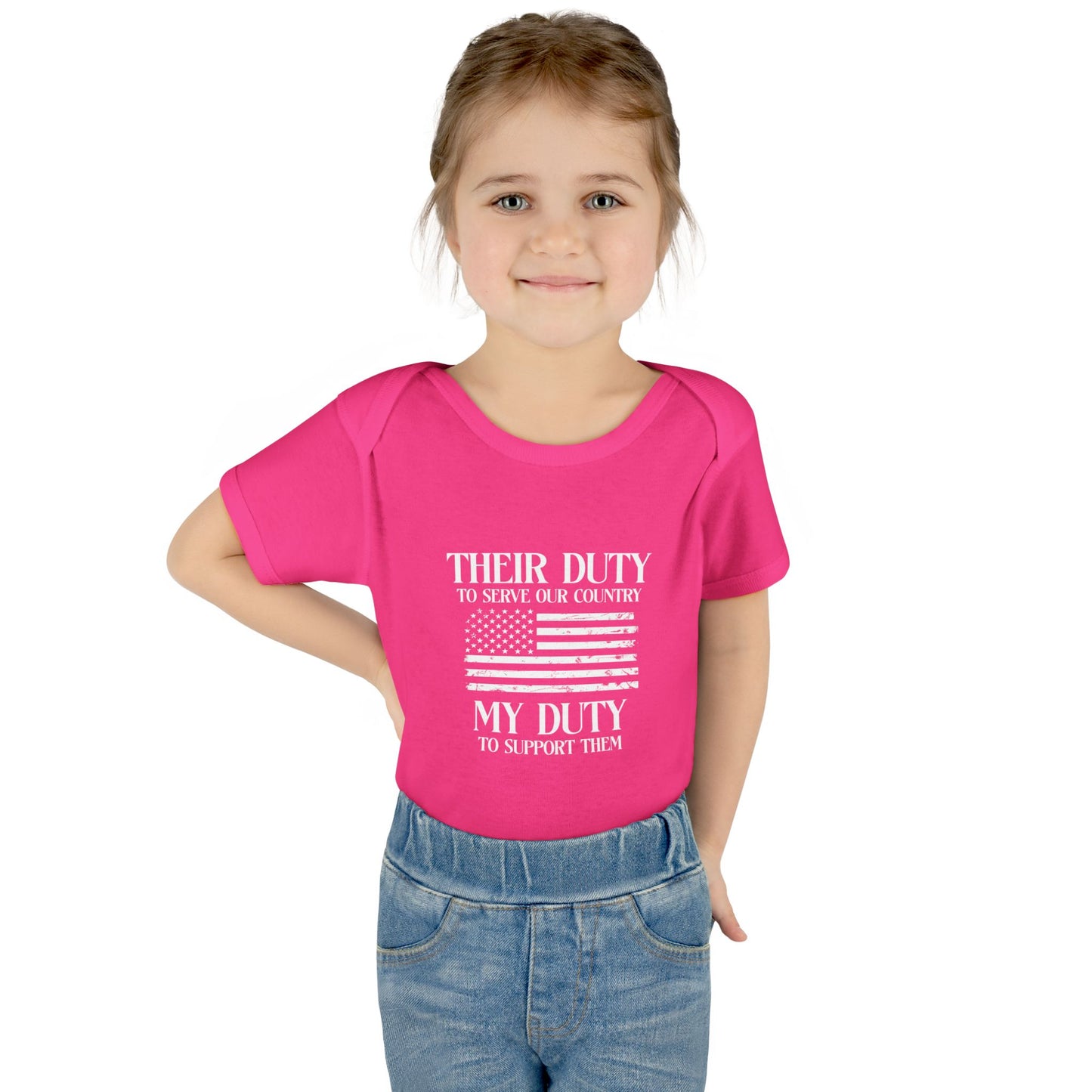 Their Duty our Duty Infant Baby Rib Bodysuit darker colors