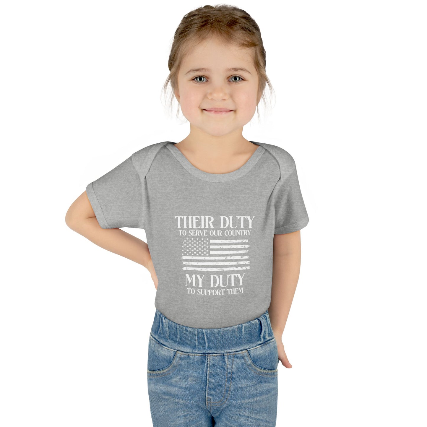 Their Duty our Duty Infant Baby Rib Bodysuit darker colors