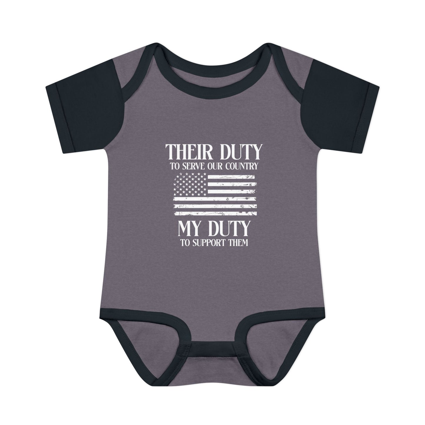 Their Duty our Duty Infant Baby Rib Bodysuit darker colors