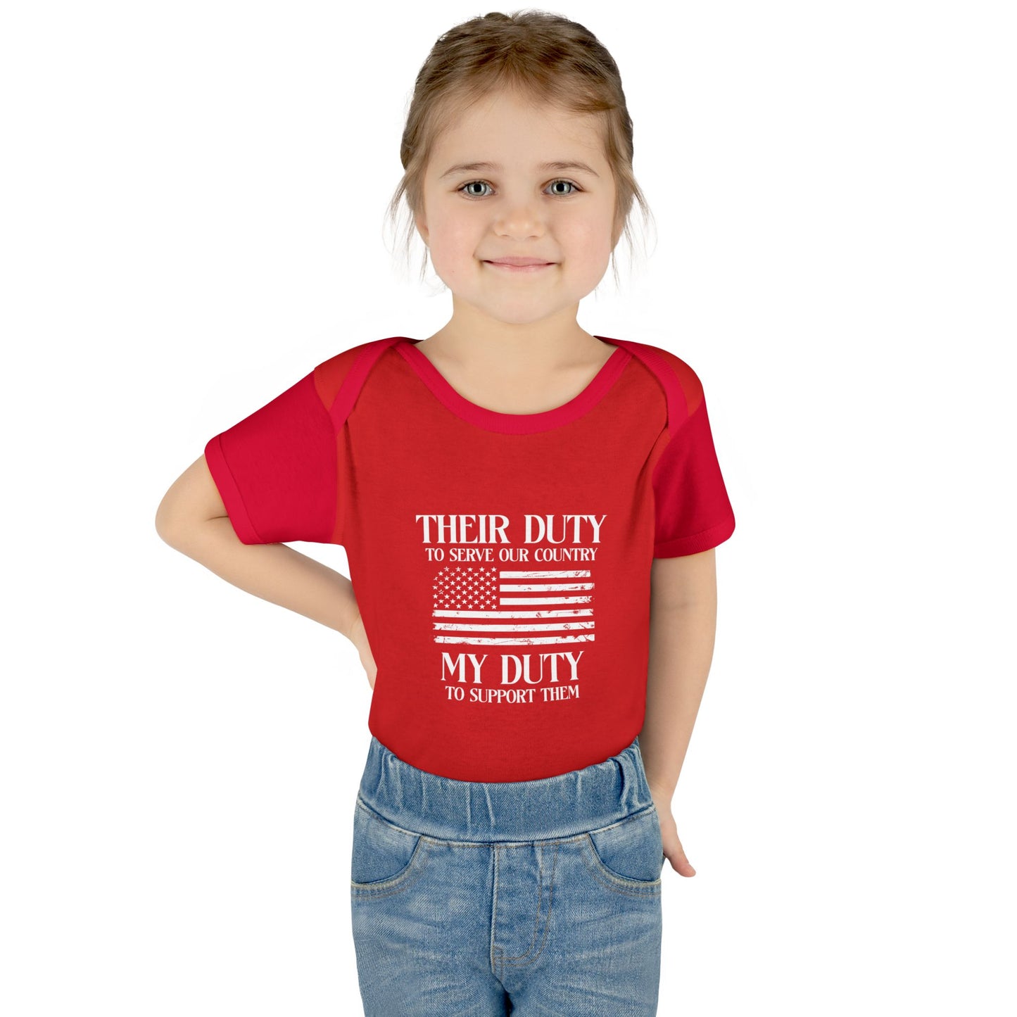 Their Duty our Duty Infant Baby Rib Bodysuit darker colors