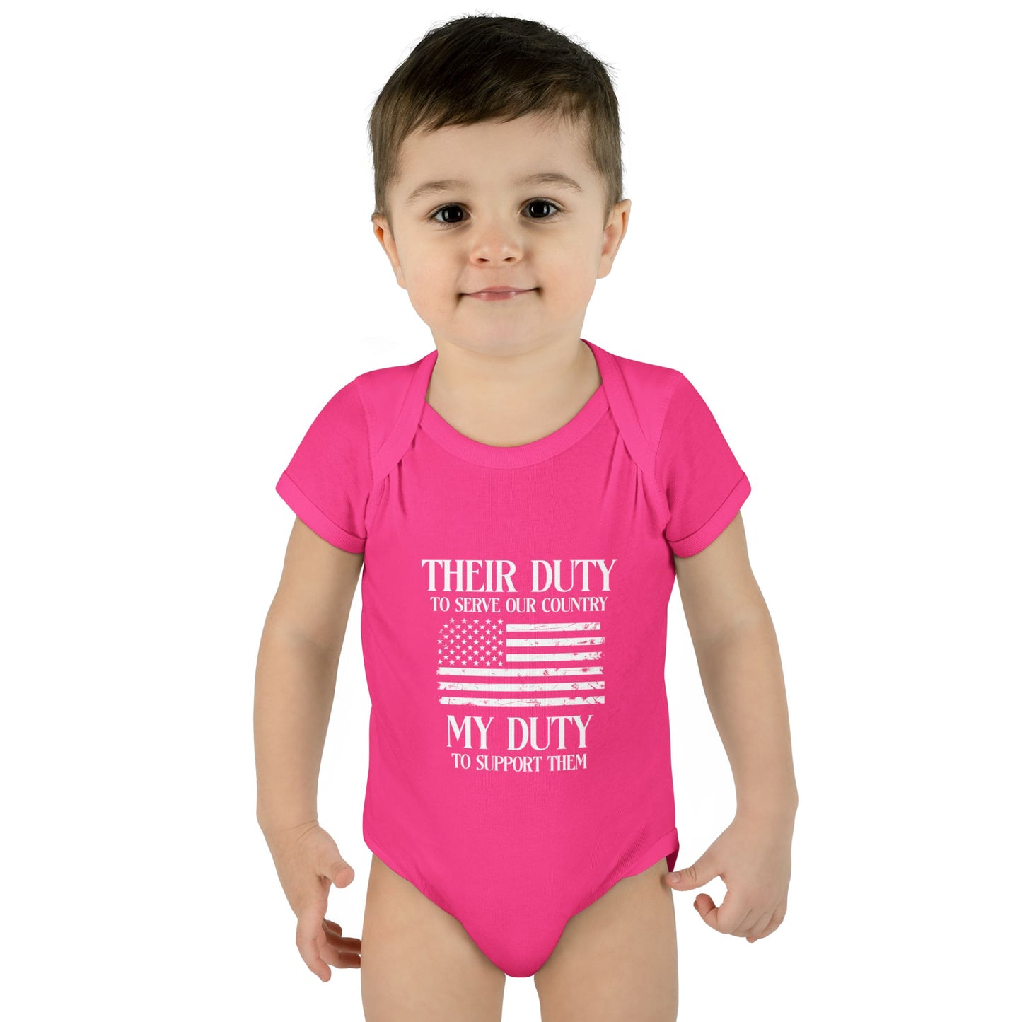 Their Duty our Duty Infant Baby Rib Bodysuit darker colors
