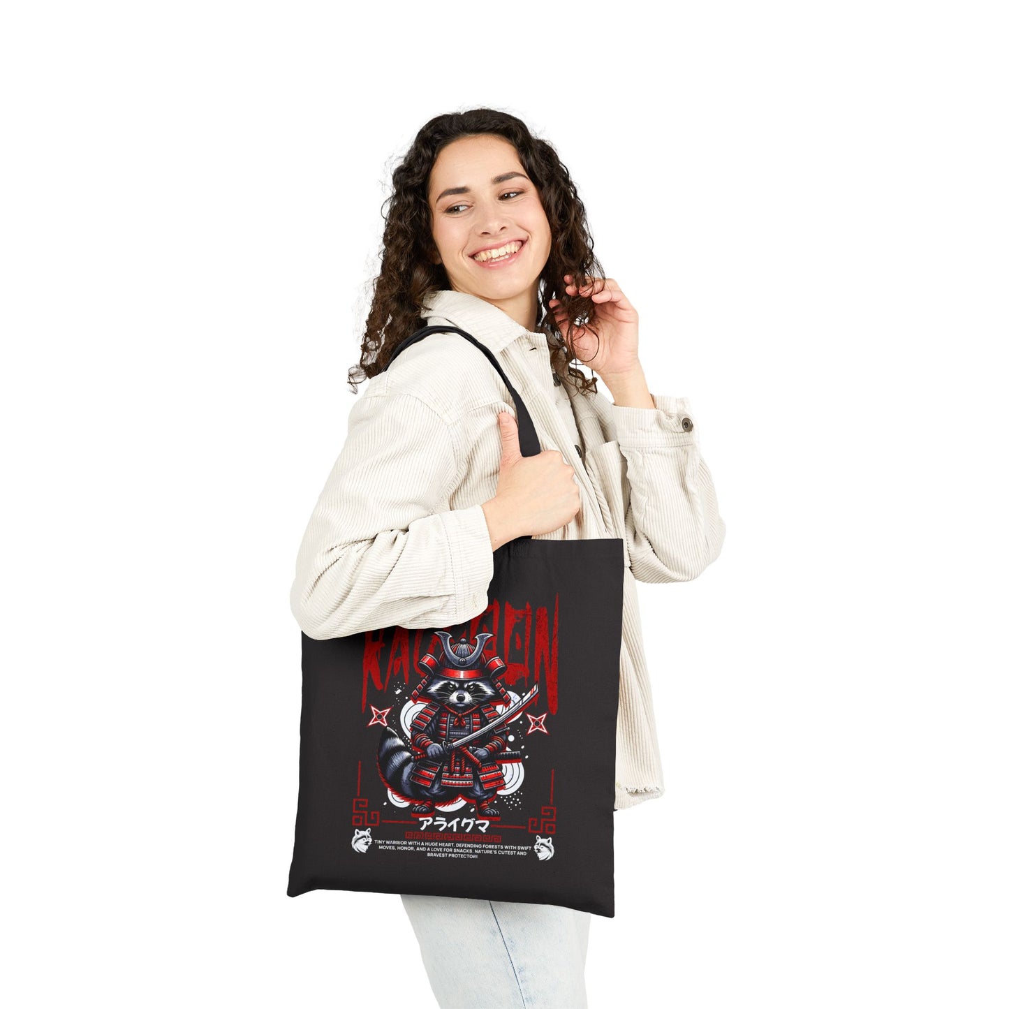 Raccoon Cotton Canvas Tote Bag