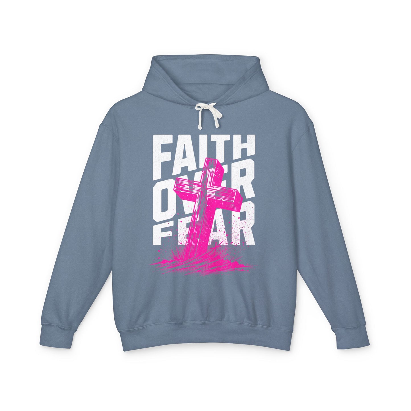 Faith Over Fear Unisex Lightweight Hooded Sweatshirt