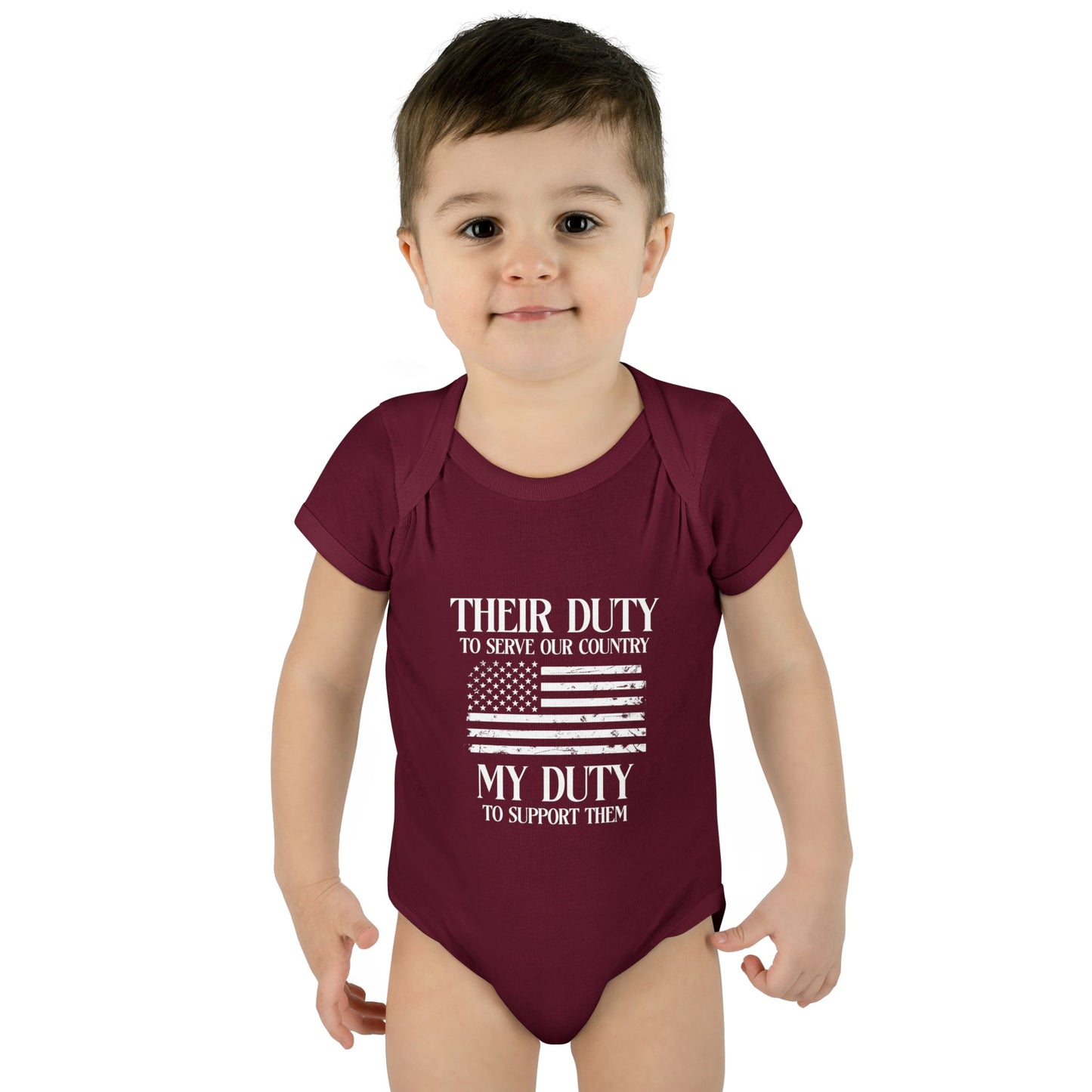 Their Duty our Duty Infant Baby Rib Bodysuit darker colors