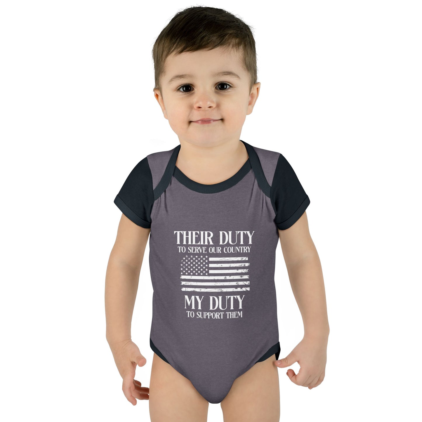 Their Duty our Duty Infant Baby Rib Bodysuit darker colors