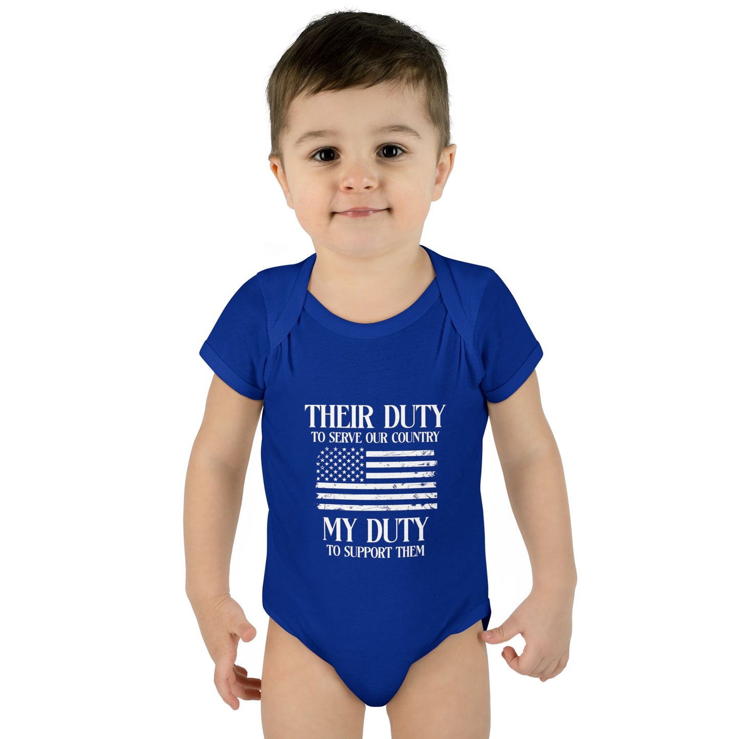 Their Duty our Duty Infant Baby Rib Bodysuit darker colors