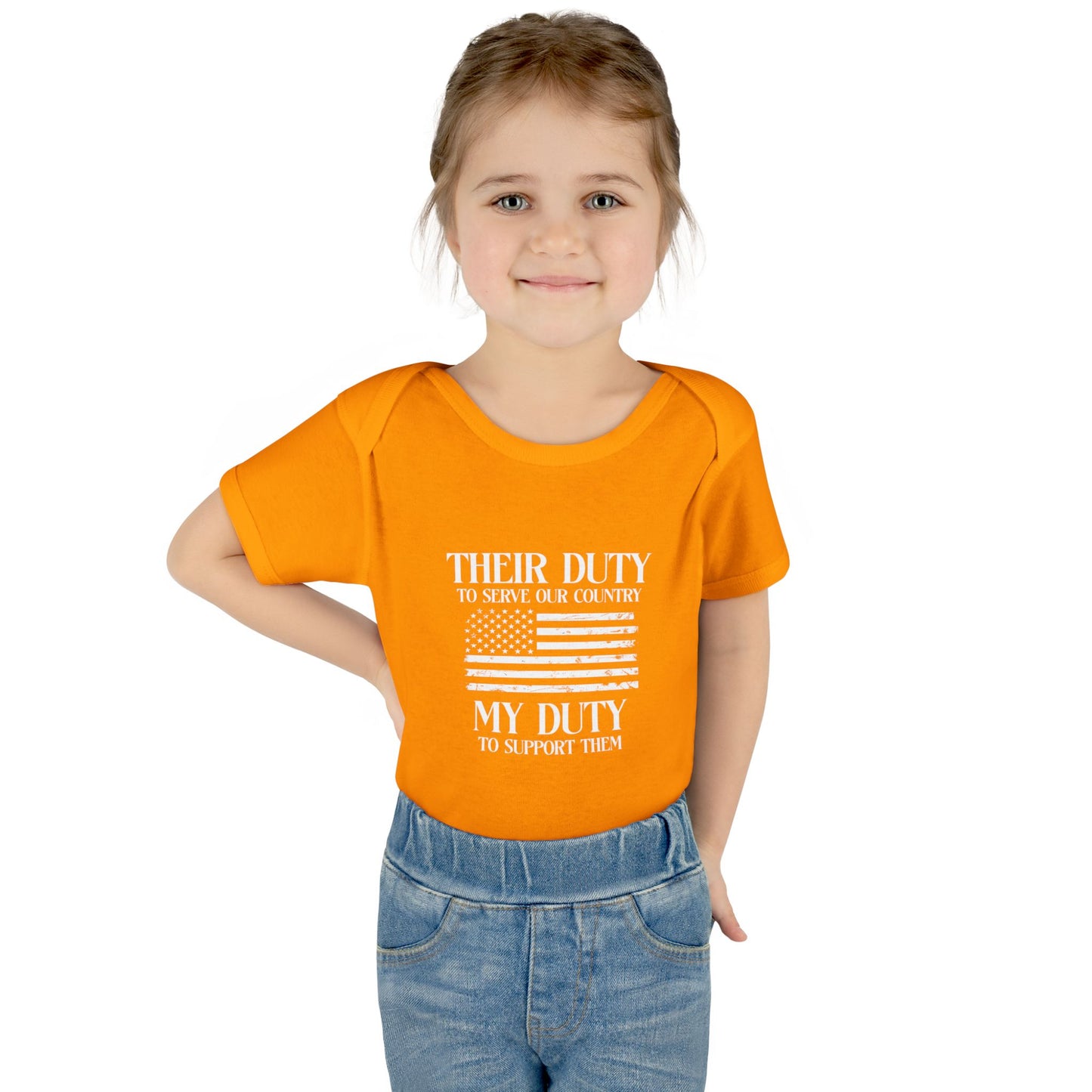 Their Duty our Duty Infant Baby Rib Bodysuit darker colors