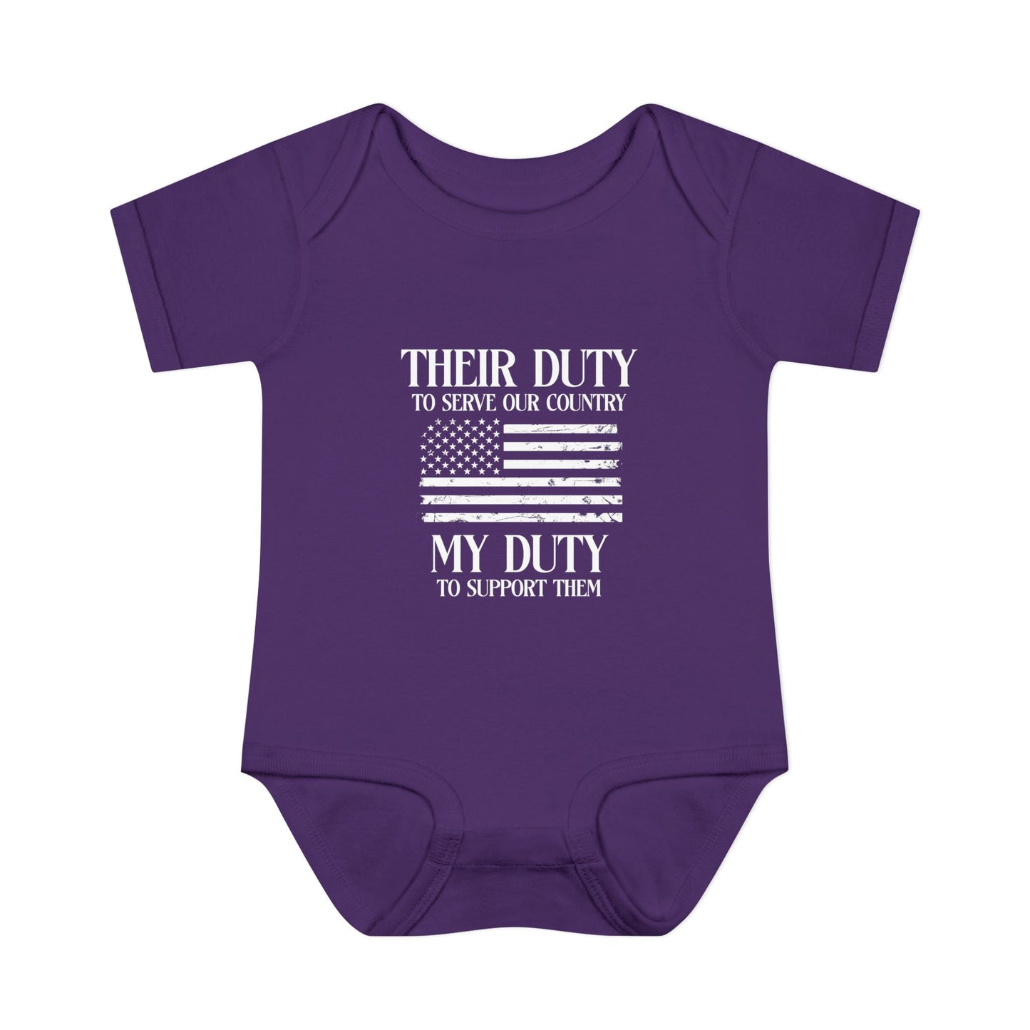 Their Duty our Duty Infant Baby Rib Bodysuit darker colors