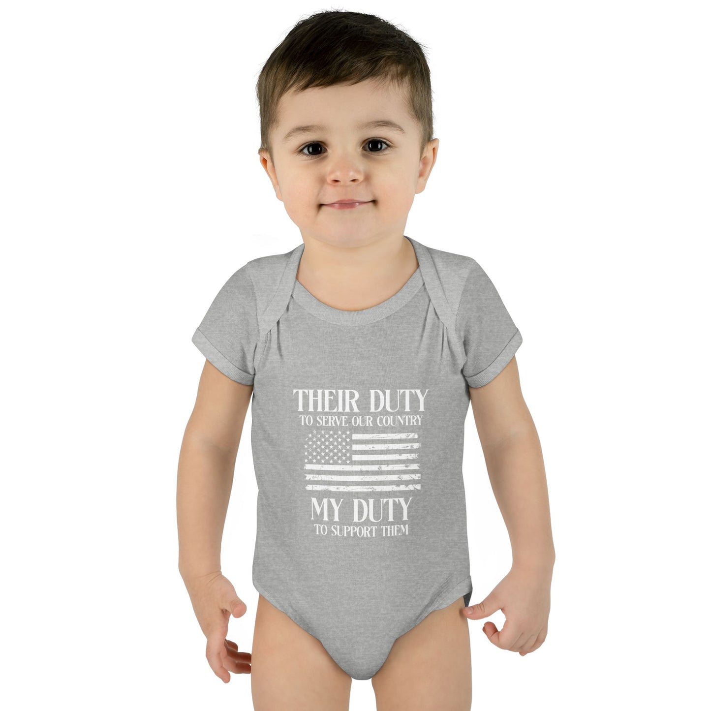 Their Duty our Duty Infant Baby Rib Bodysuit darker colors