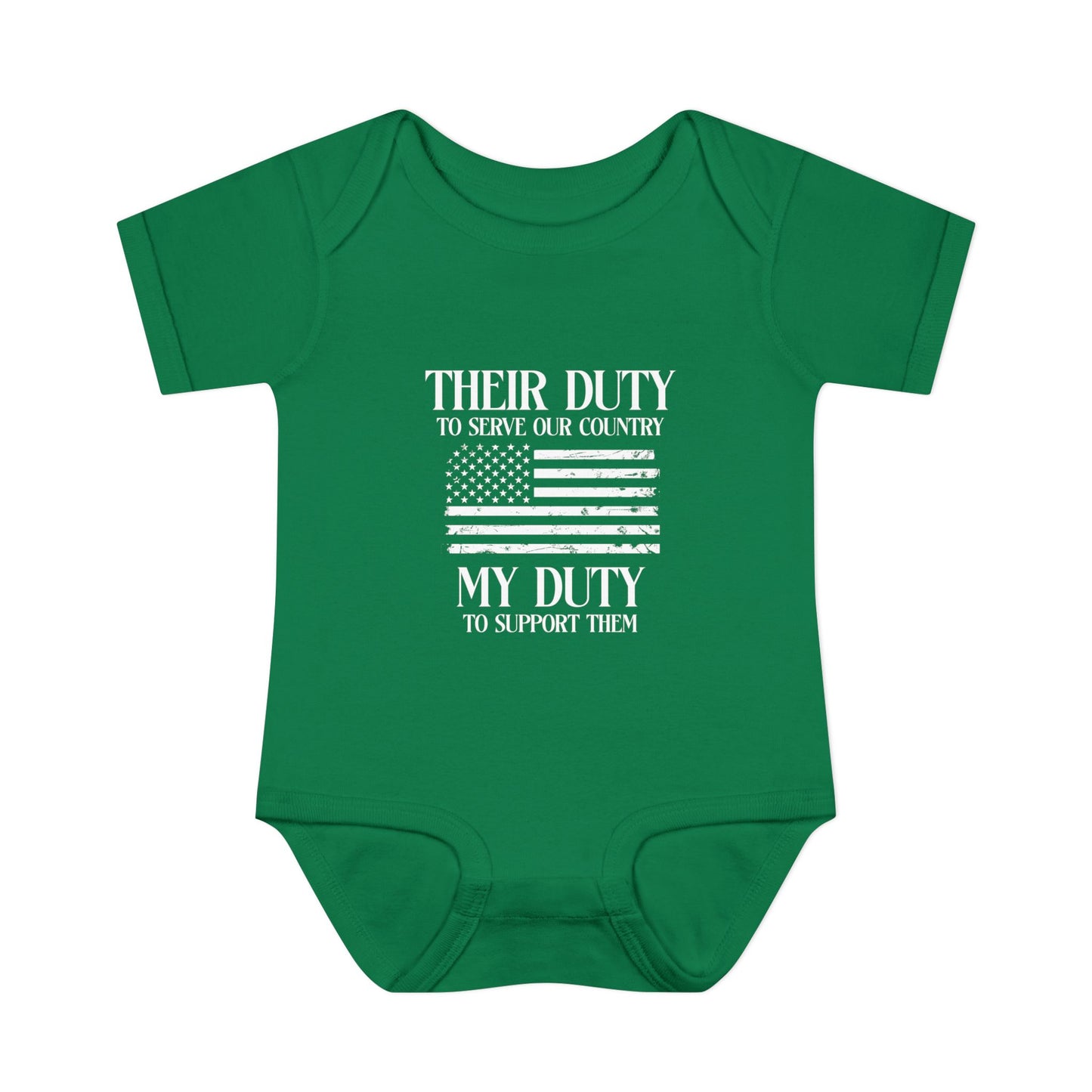 Their Duty our Duty Infant Baby Rib Bodysuit darker colors