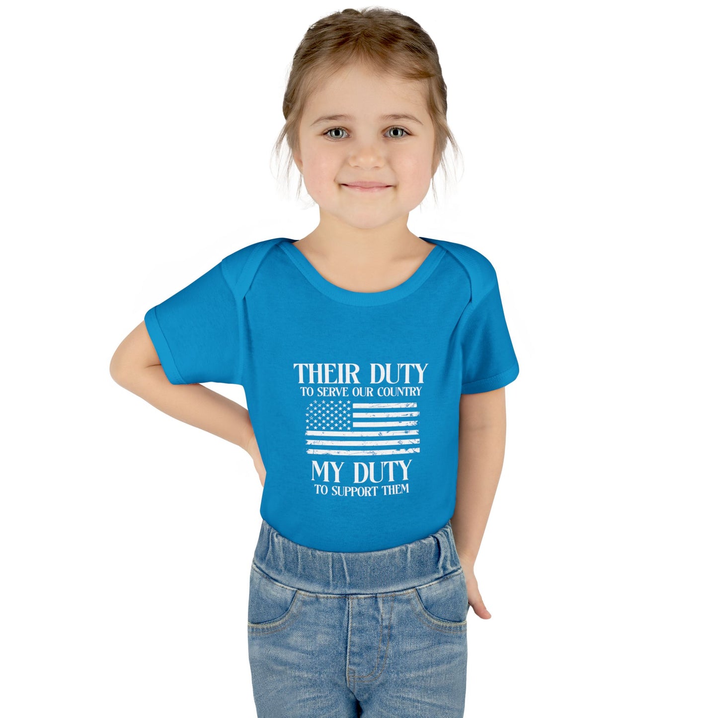 Their Duty our Duty Infant Baby Rib Bodysuit darker colors
