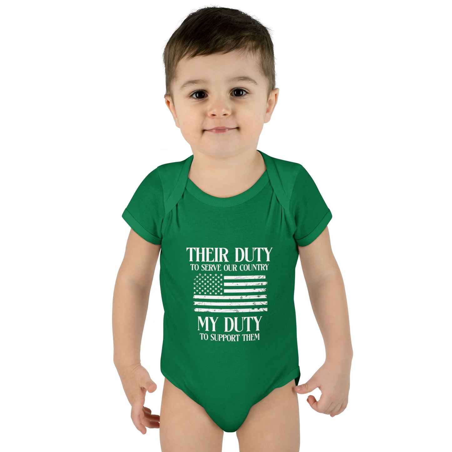 Their Duty our Duty Infant Baby Rib Bodysuit darker colors