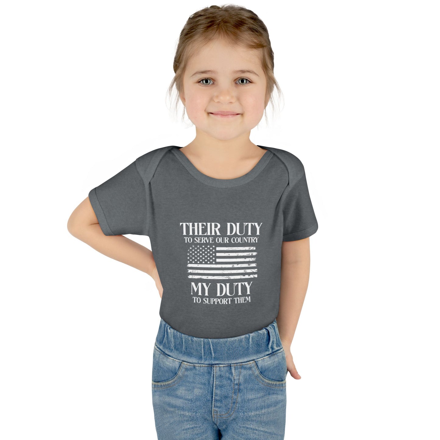 Their Duty our Duty Infant Baby Rib Bodysuit darker colors