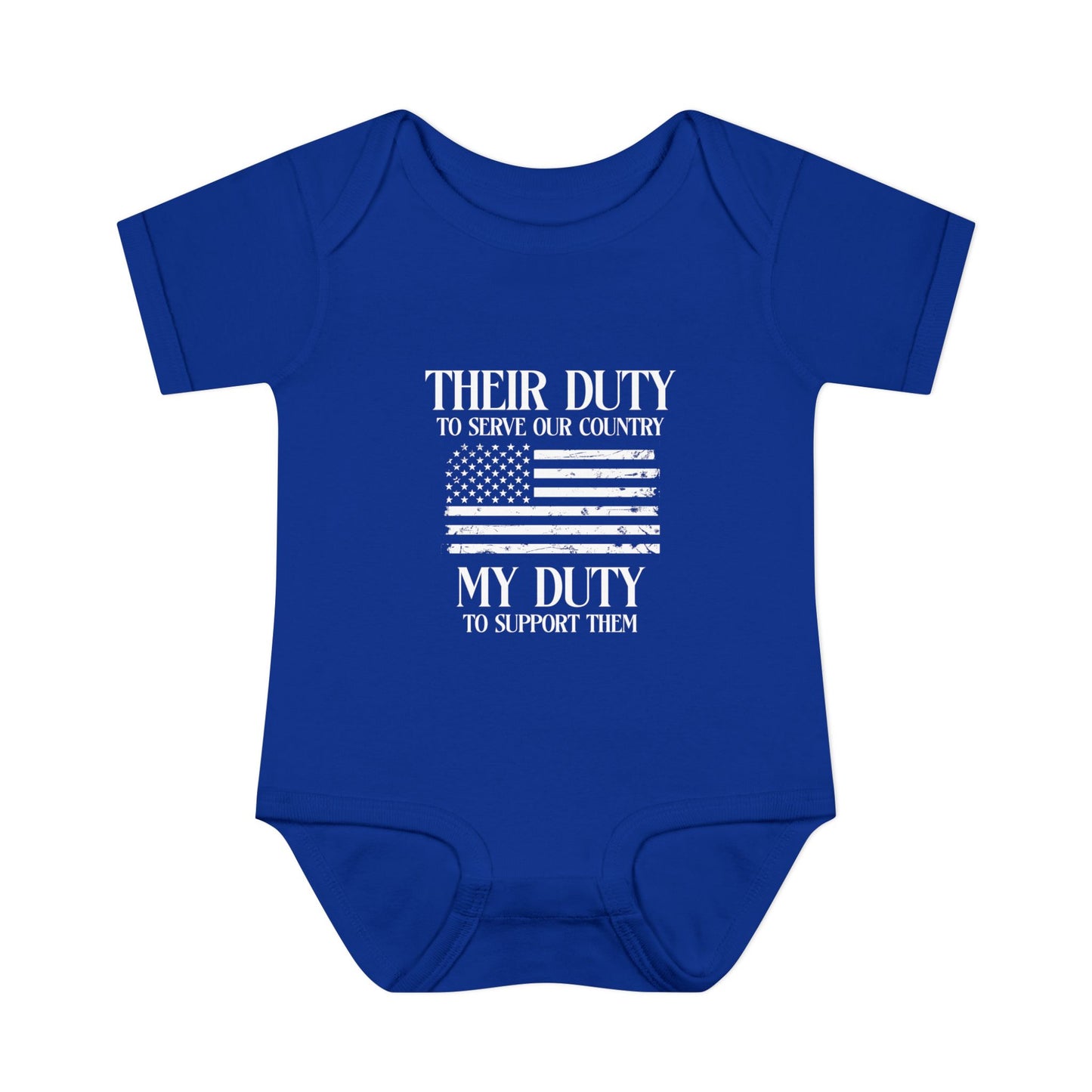 Their Duty our Duty Infant Baby Rib Bodysuit darker colors
