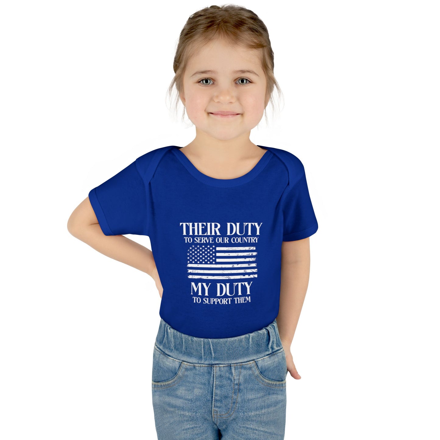Their Duty our Duty Infant Baby Rib Bodysuit darker colors