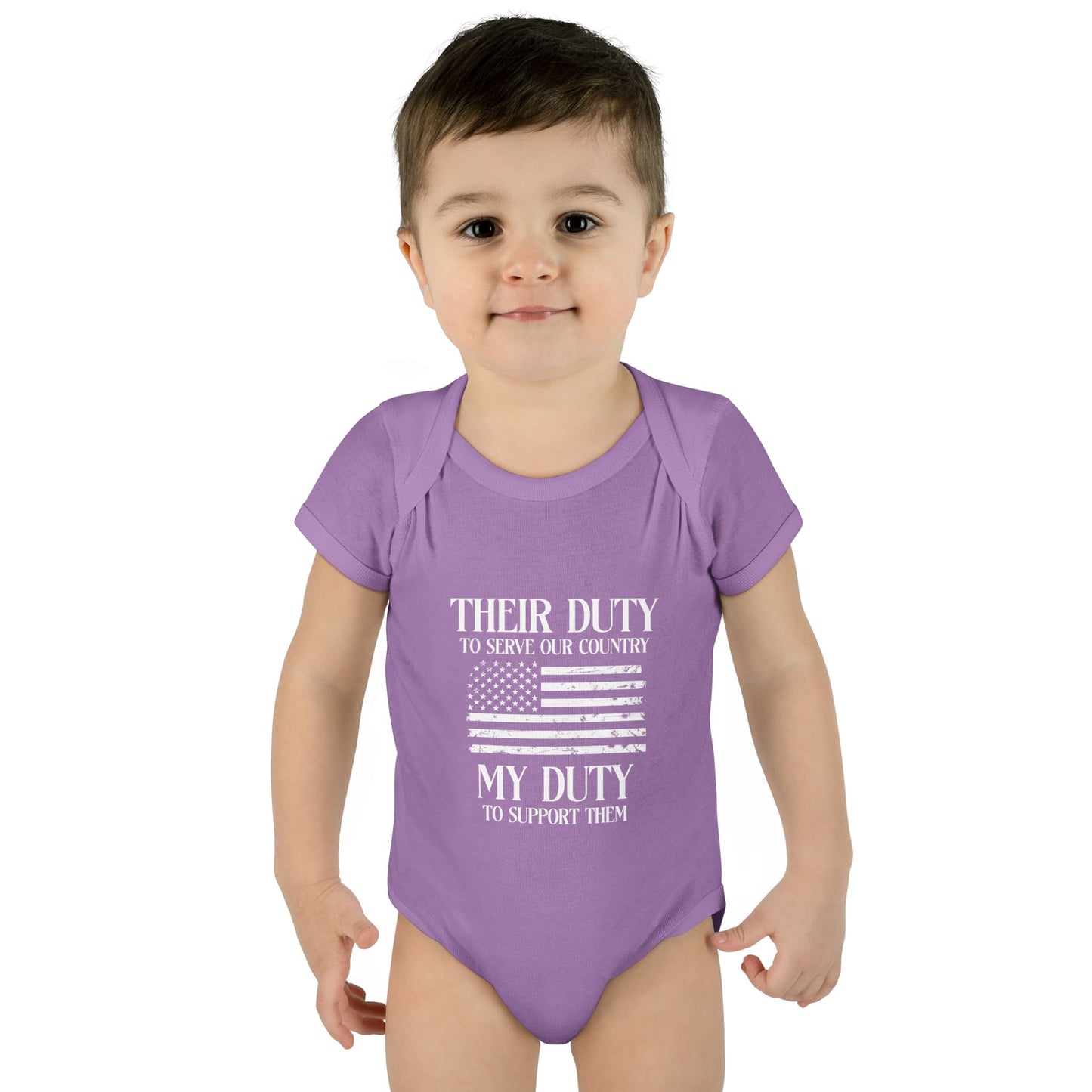 Their Duty our Duty Infant Baby Rib Bodysuit darker colors