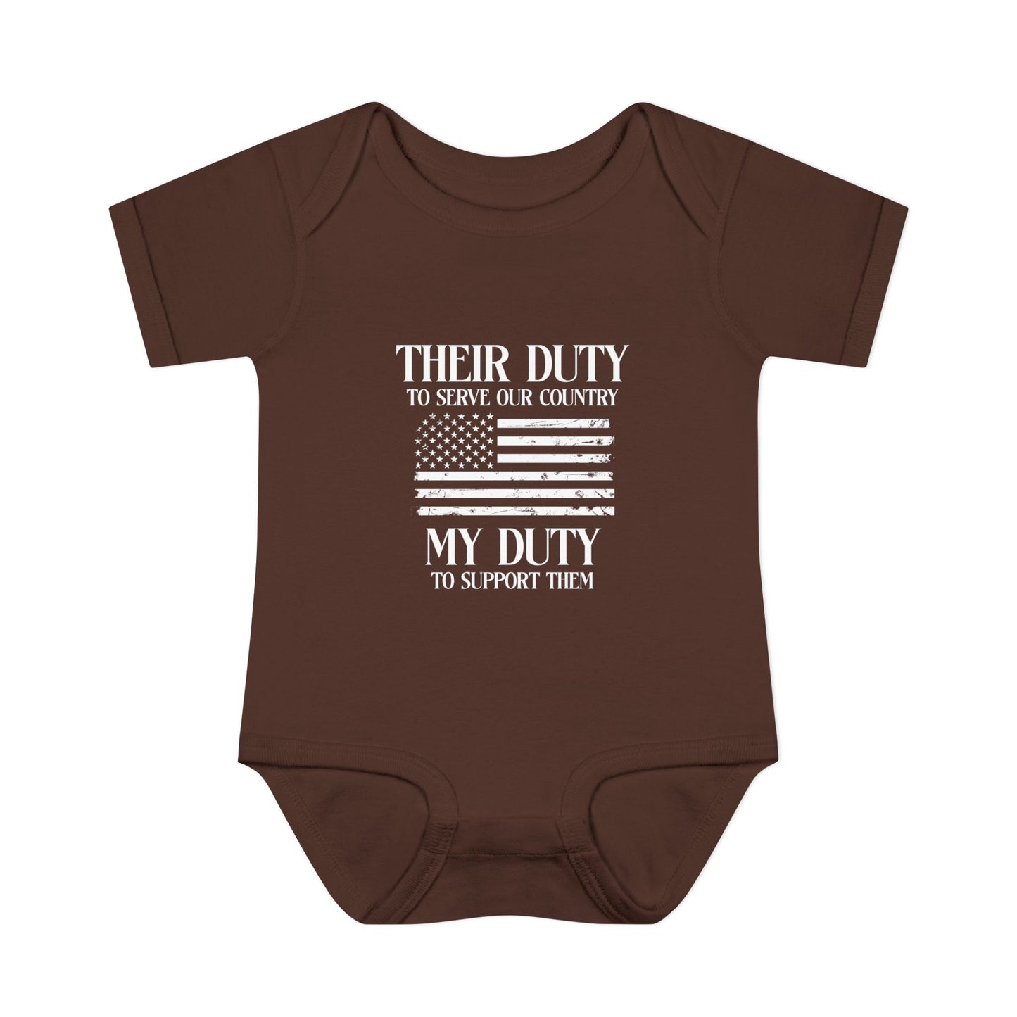 Their Duty our Duty Infant Baby Rib Bodysuit darker colors