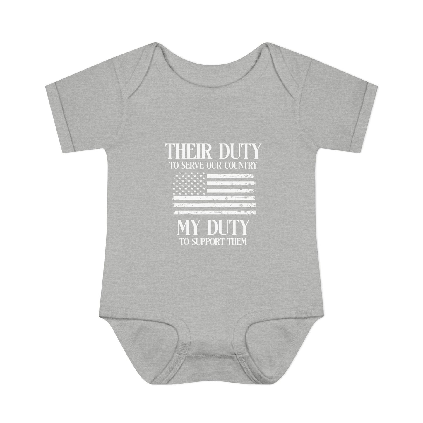 Their Duty our Duty Infant Baby Rib Bodysuit darker colors