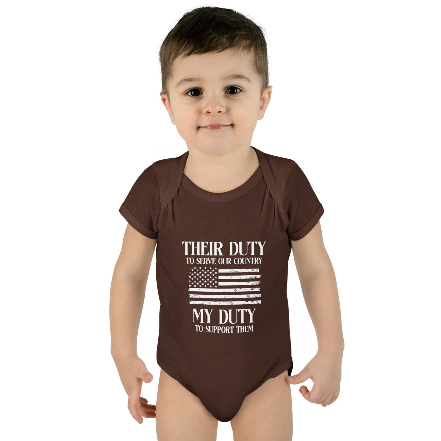 Their Duty our Duty Infant Baby Rib Bodysuit darker colors