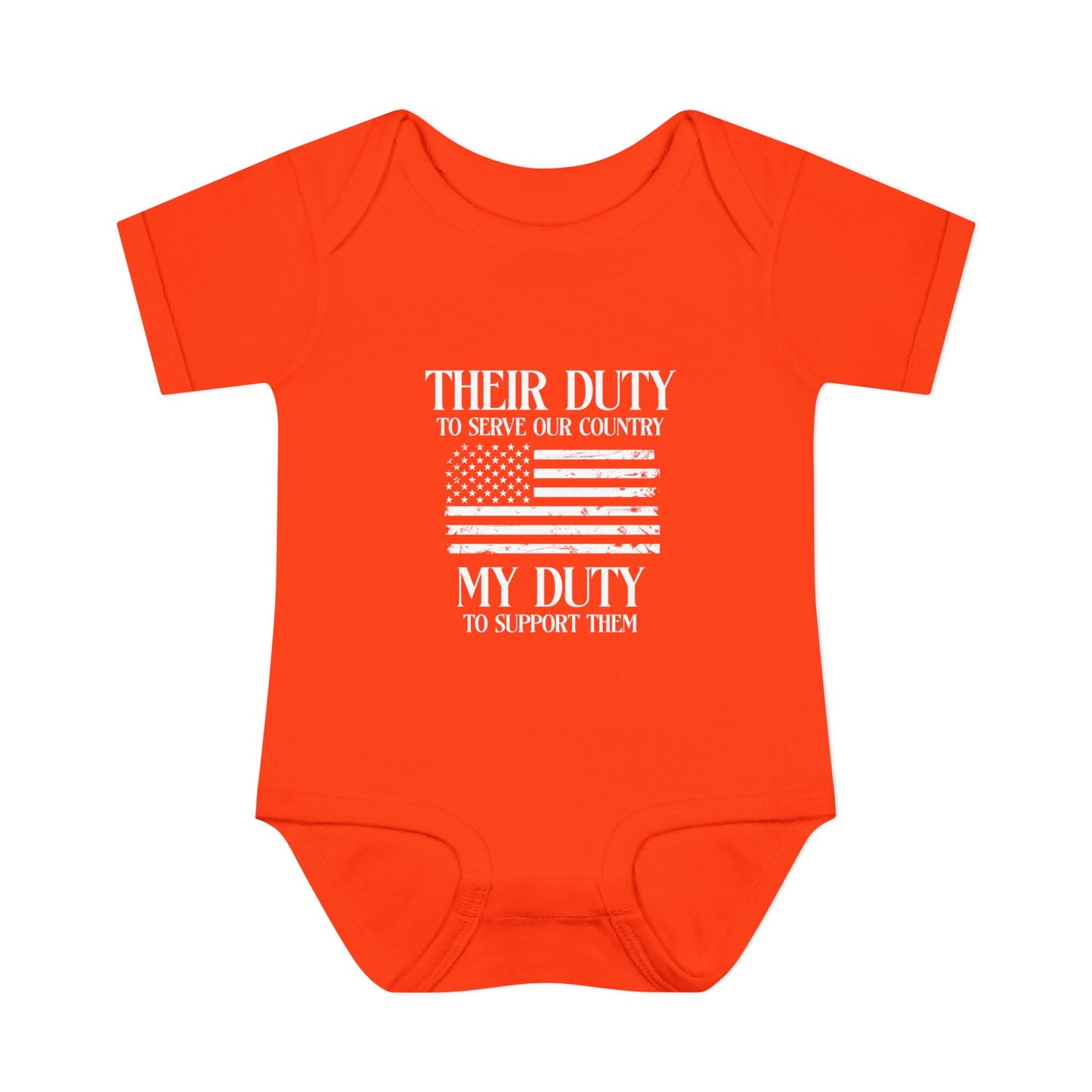 Their Duty our Duty Infant Baby Rib Bodysuit darker colors