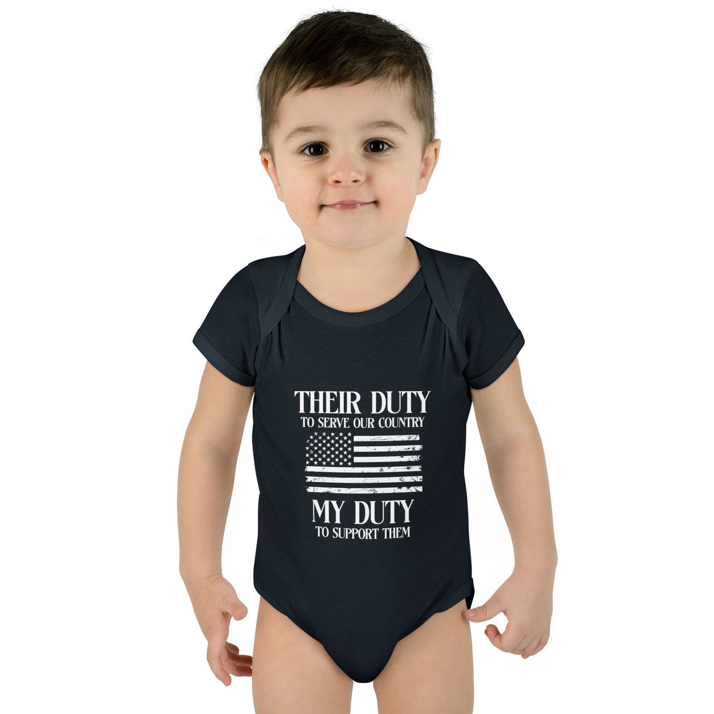 Their Duty our Duty Infant Baby Rib Bodysuit darker colors