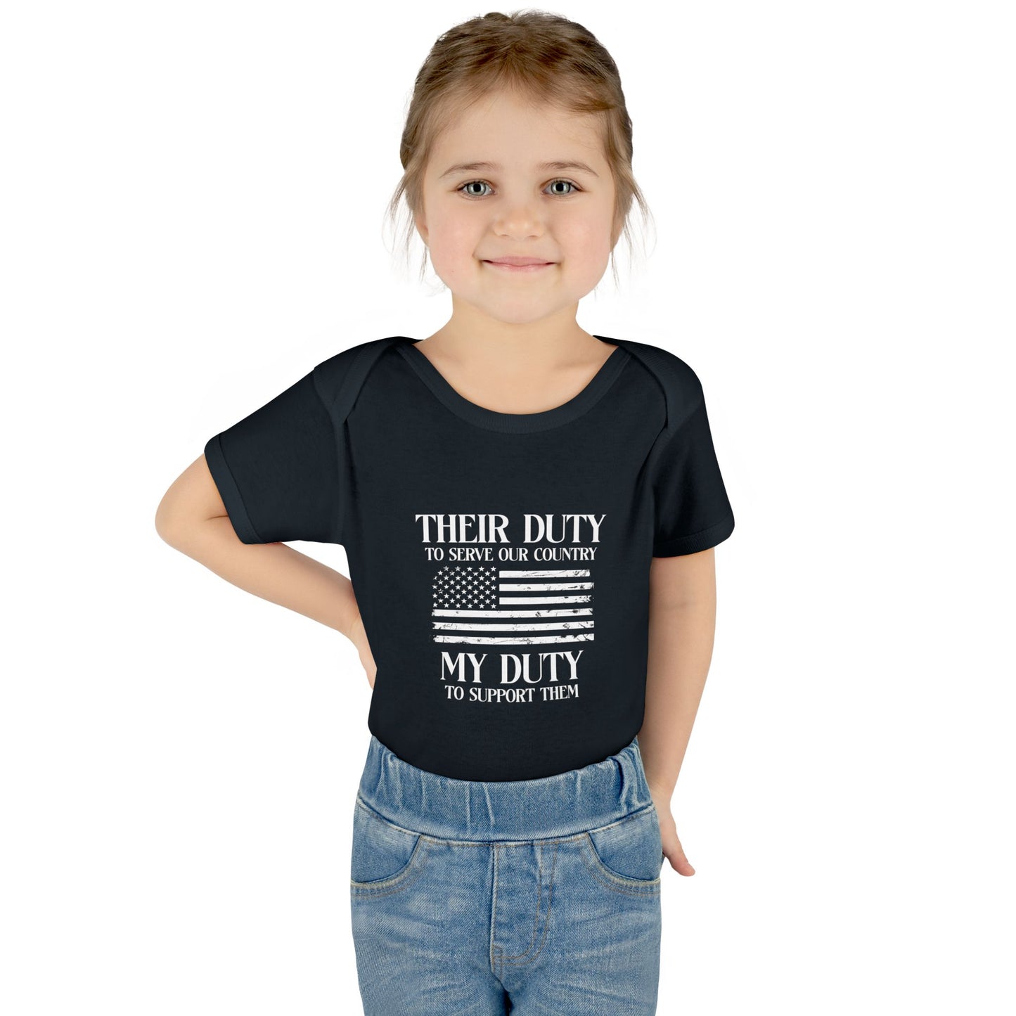 Their Duty our Duty Infant Baby Rib Bodysuit darker colors