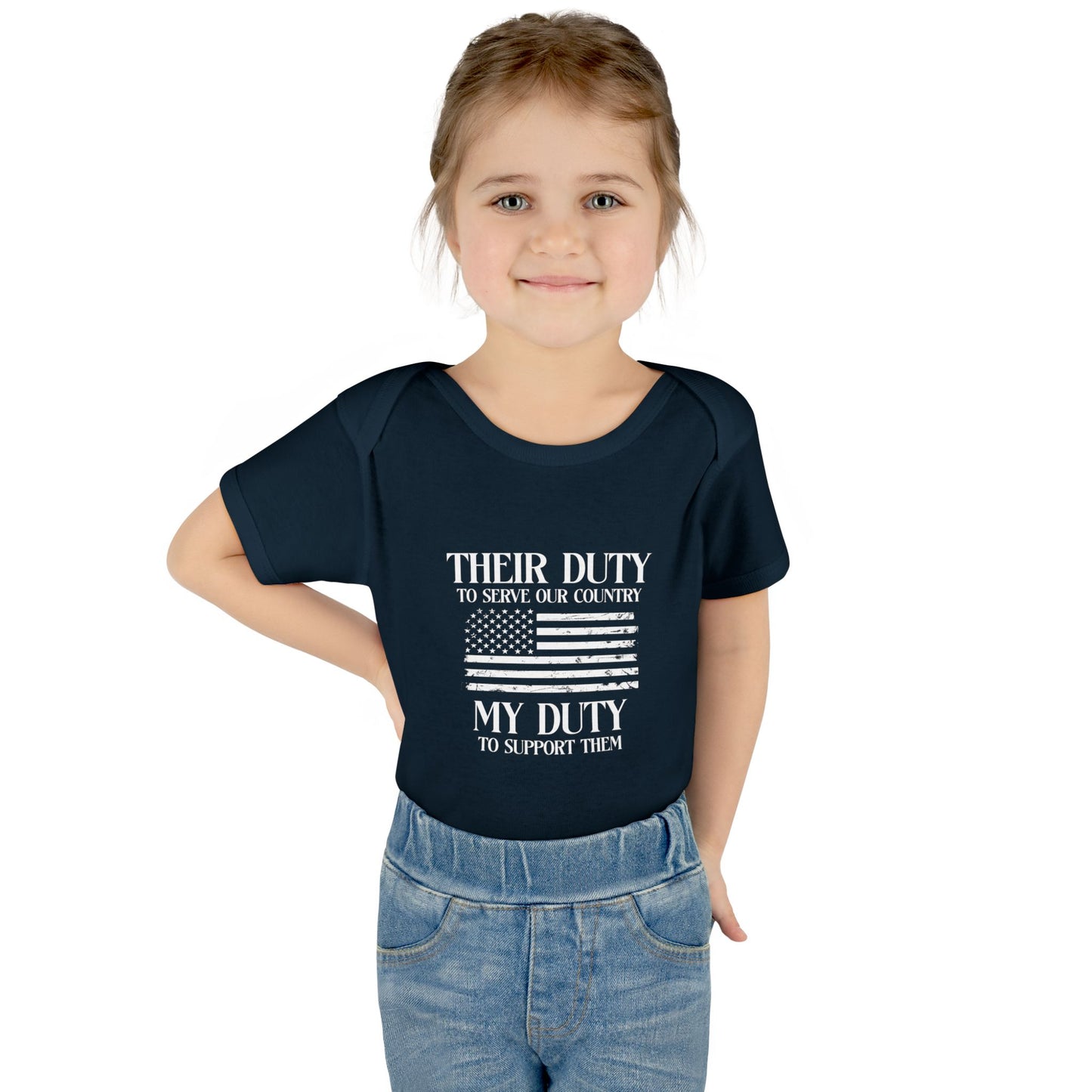 Their Duty our Duty Infant Baby Rib Bodysuit darker colors