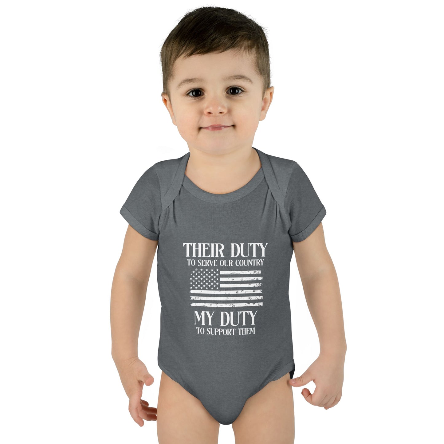 Their Duty our Duty Infant Baby Rib Bodysuit darker colors