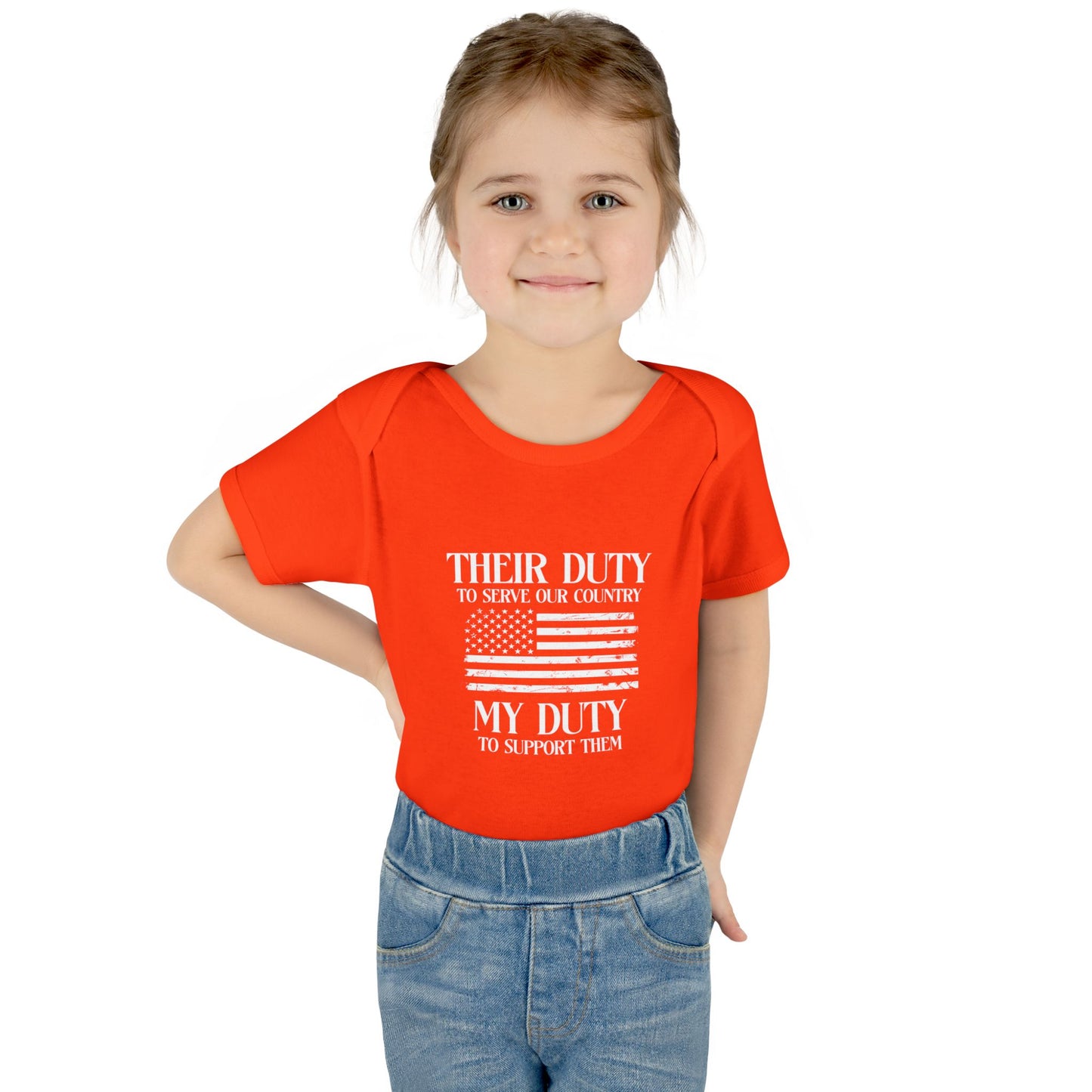 Their Duty our Duty Infant Baby Rib Bodysuit darker colors