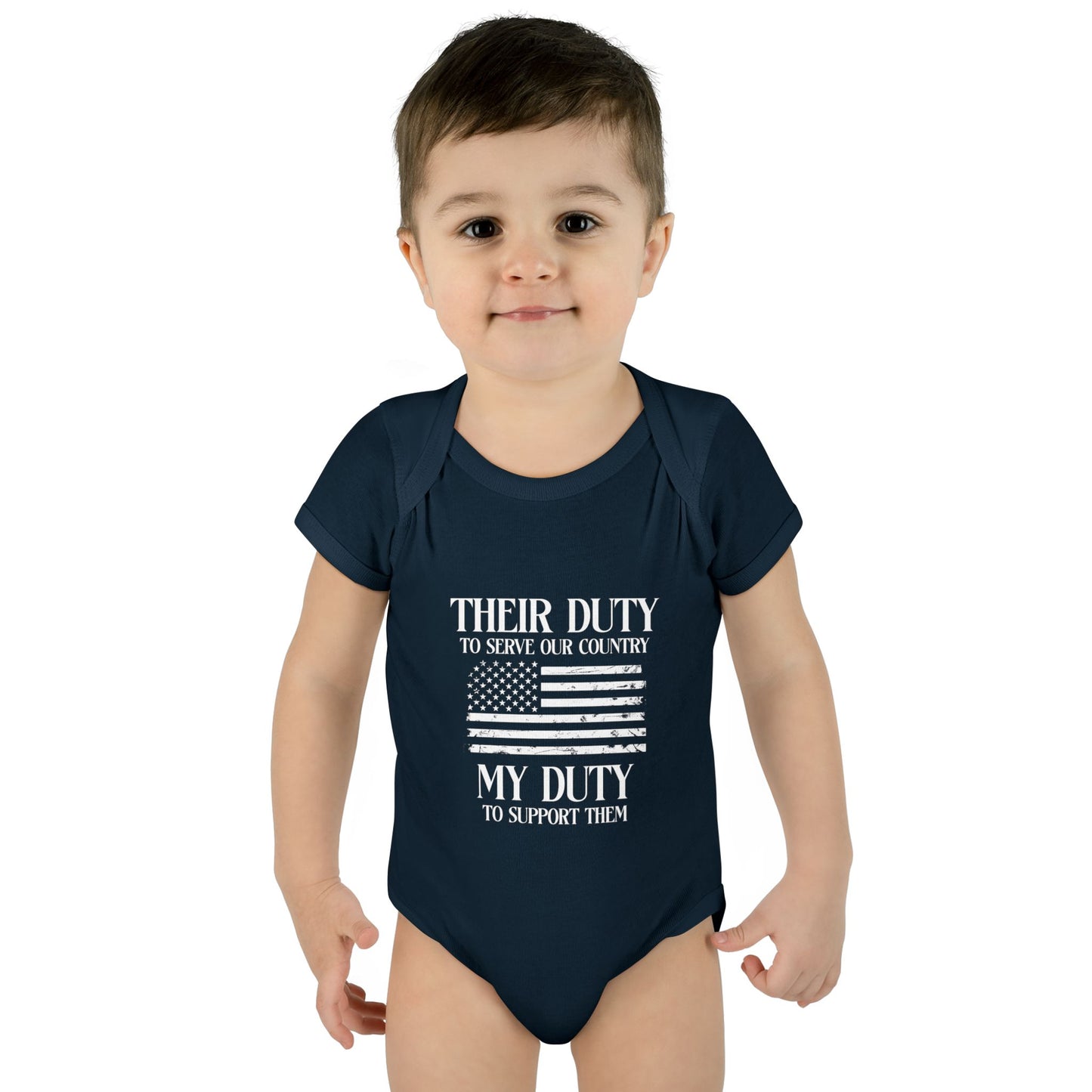 Their Duty our Duty Infant Baby Rib Bodysuit darker colors