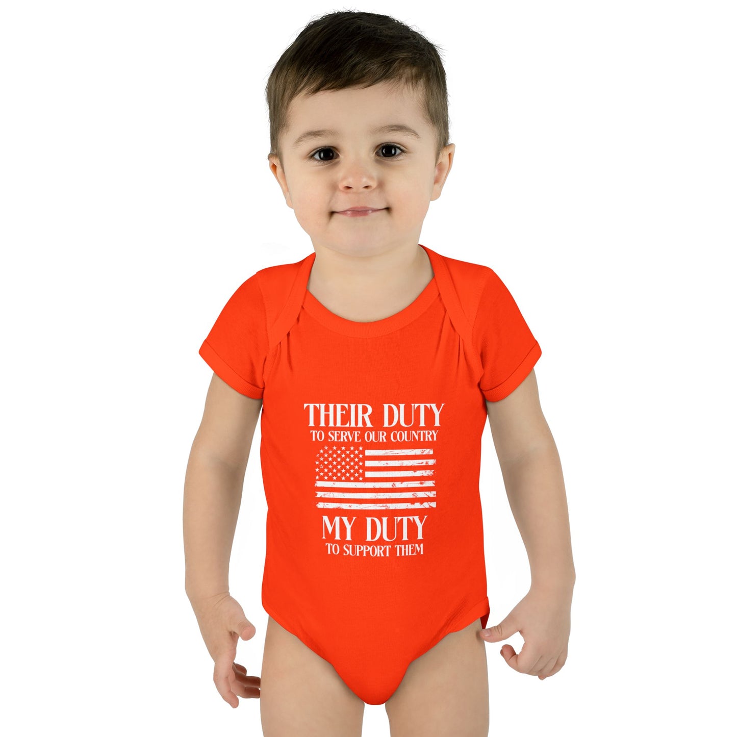 Their Duty our Duty Infant Baby Rib Bodysuit darker colors