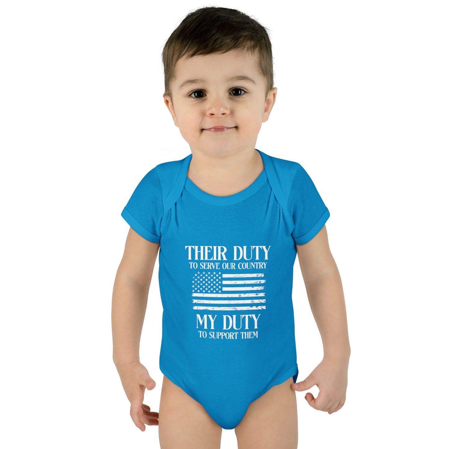 Their Duty our Duty Infant Baby Rib Bodysuit darker colors