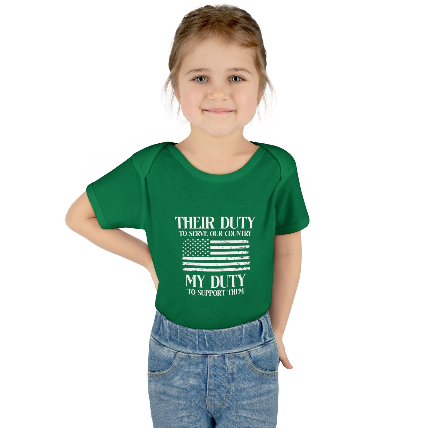 Their Duty our Duty Infant Baby Rib Bodysuit darker colors