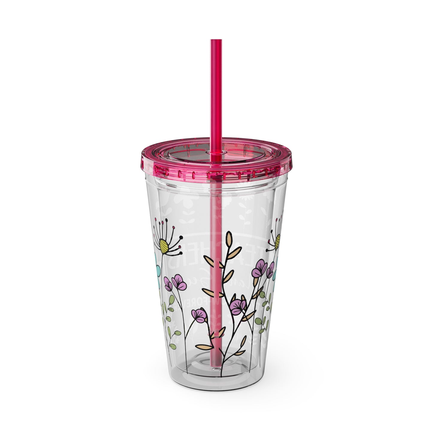 Teacher Plants Seeds Sunsplash Tumbler with Straw, 16oz