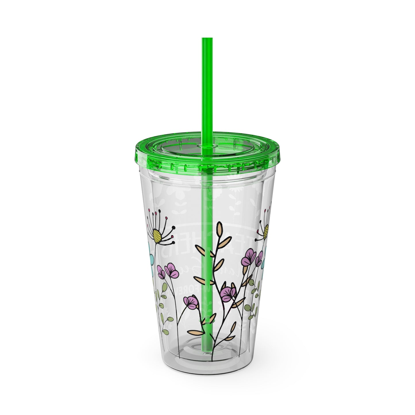 Teacher Plants Seeds Sunsplash Tumbler with Straw, 16oz