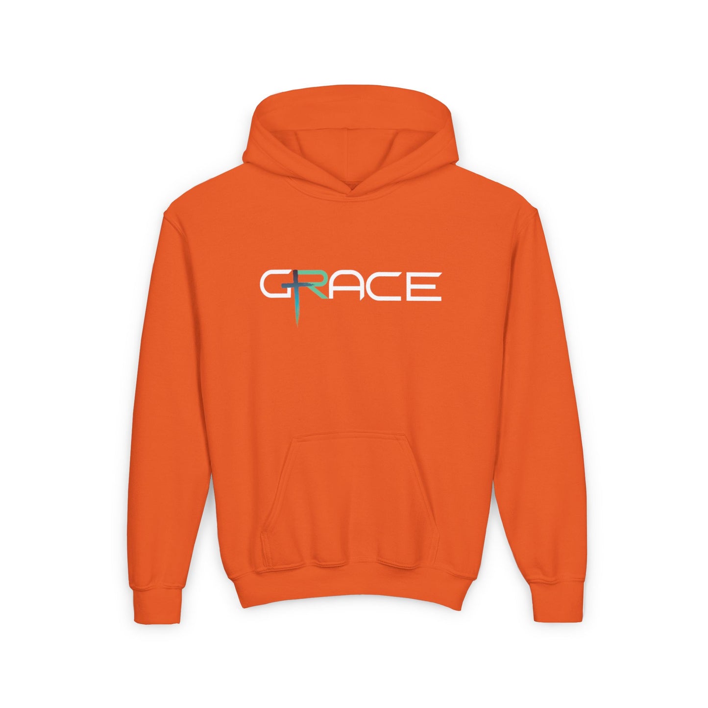 Youth Heavy Blend Hooded Sweatshirt - 'Grace' | Cozy Style, Great for Gifts, Faith Inspired, Everyday Comfort, Teens & Kids