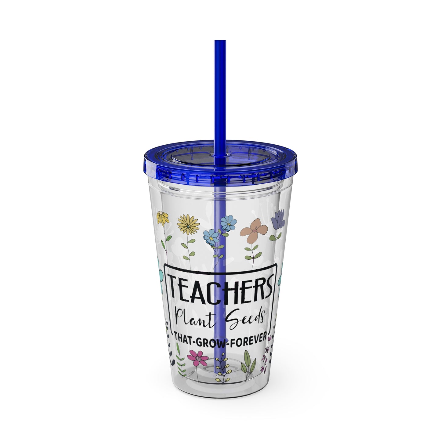 Teacher Plants Seeds Sunsplash Tumbler with Straw, 16oz