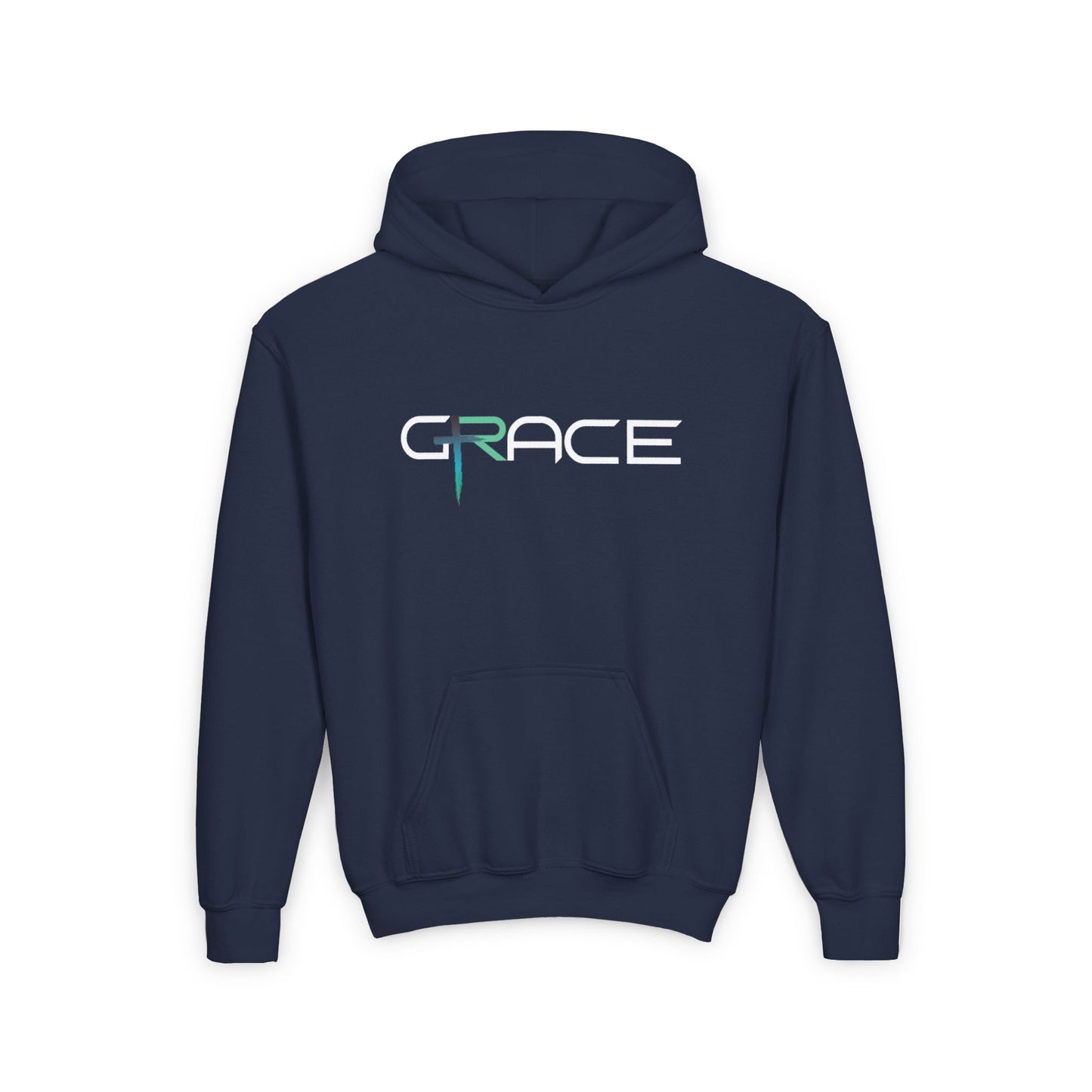 Youth Heavy Blend Hooded Sweatshirt - 'Grace' | Cozy Style, Great for Gifts, Faith Inspired, Everyday Comfort, Teens & Kids