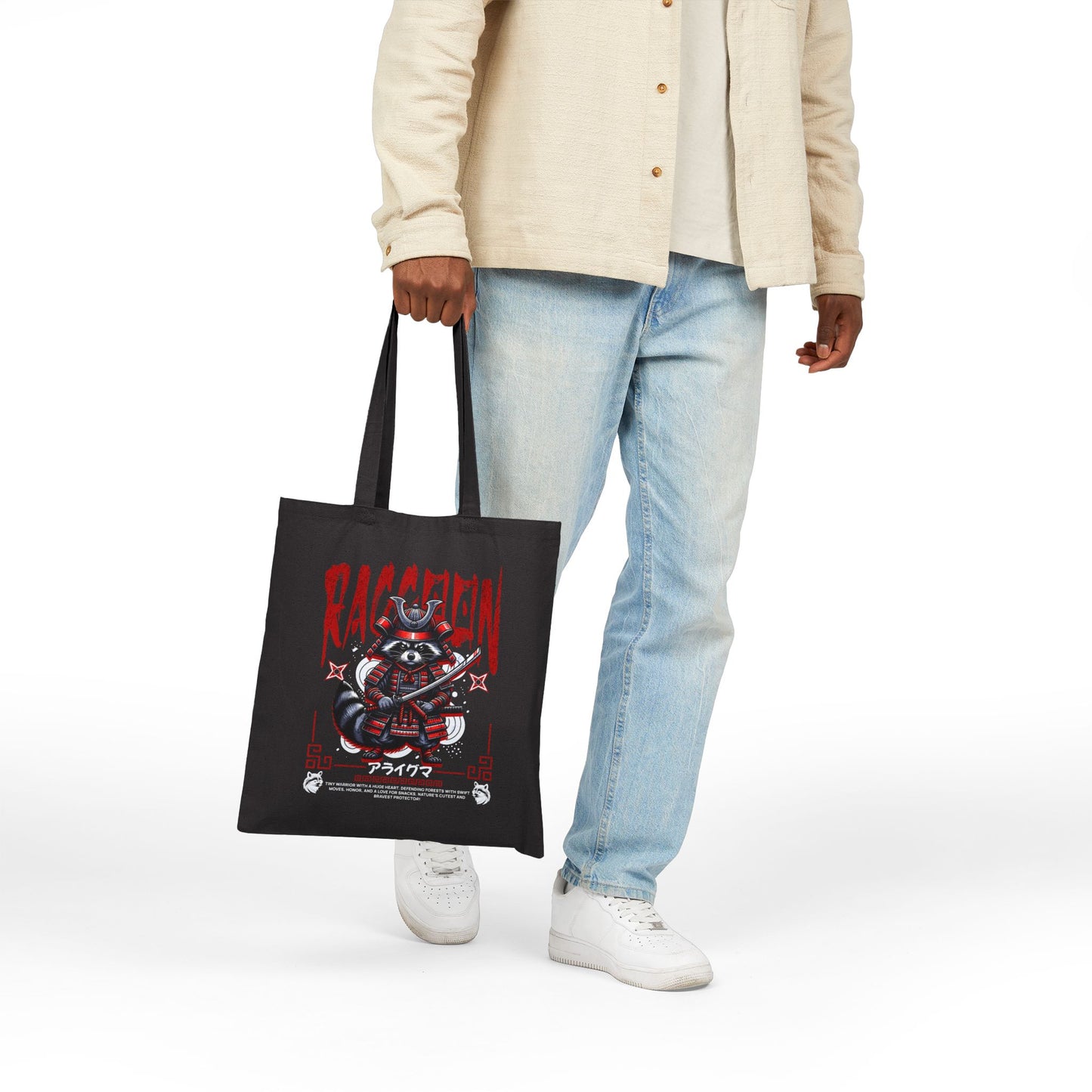 Raccoon Cotton Canvas Tote Bag