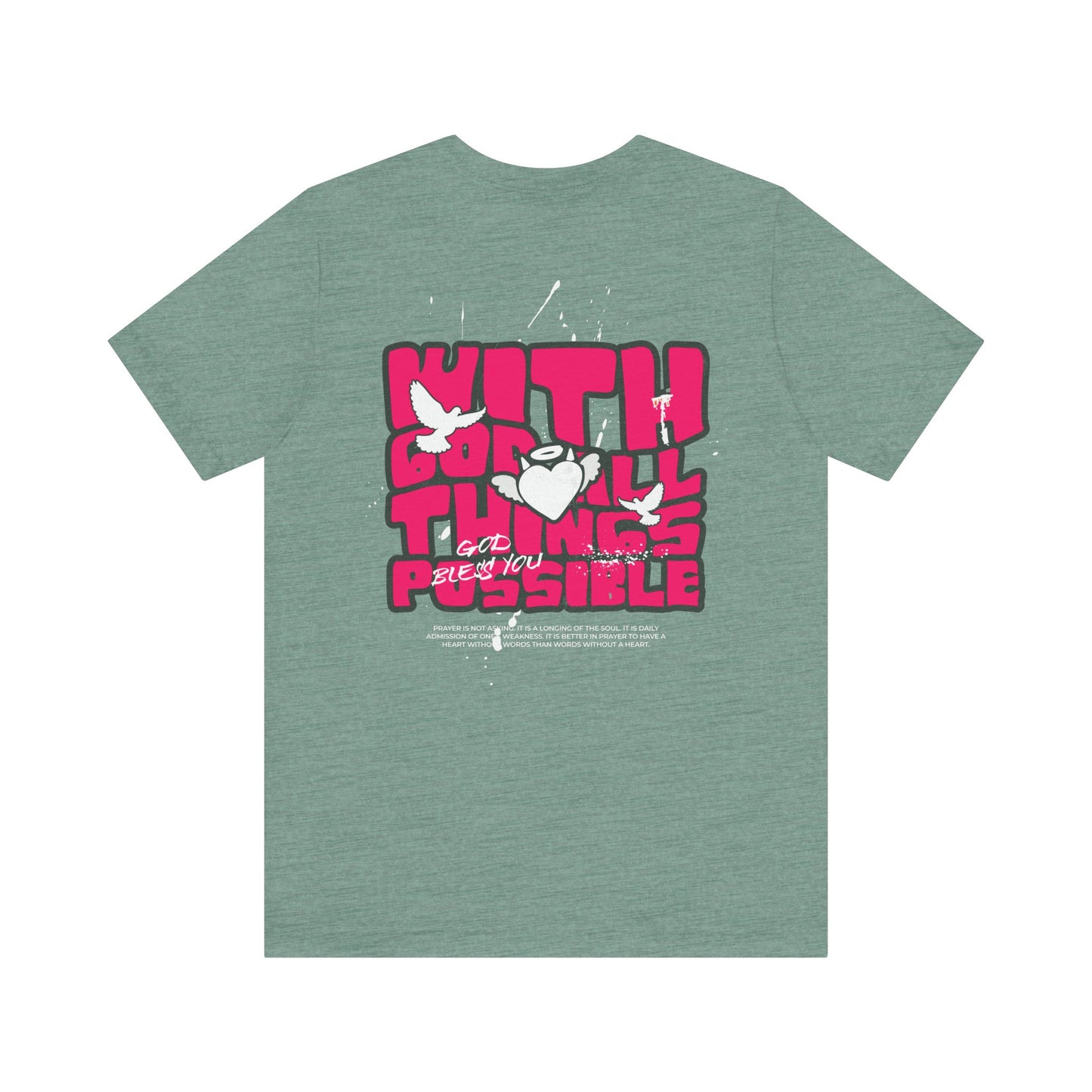 With God Things are possible Unisex Jersey Short Sleeve Tee